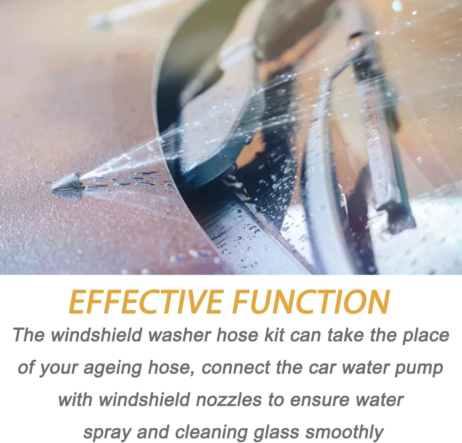 Windshield Washer Hose Kit - 4 Meter Universal Washer Fluid Hose with 12 Pcs Hose Connectors, Suitable for Most Windshield Washer Nozzle Installation, Connect Car Water Pump and Nozzles image number 4