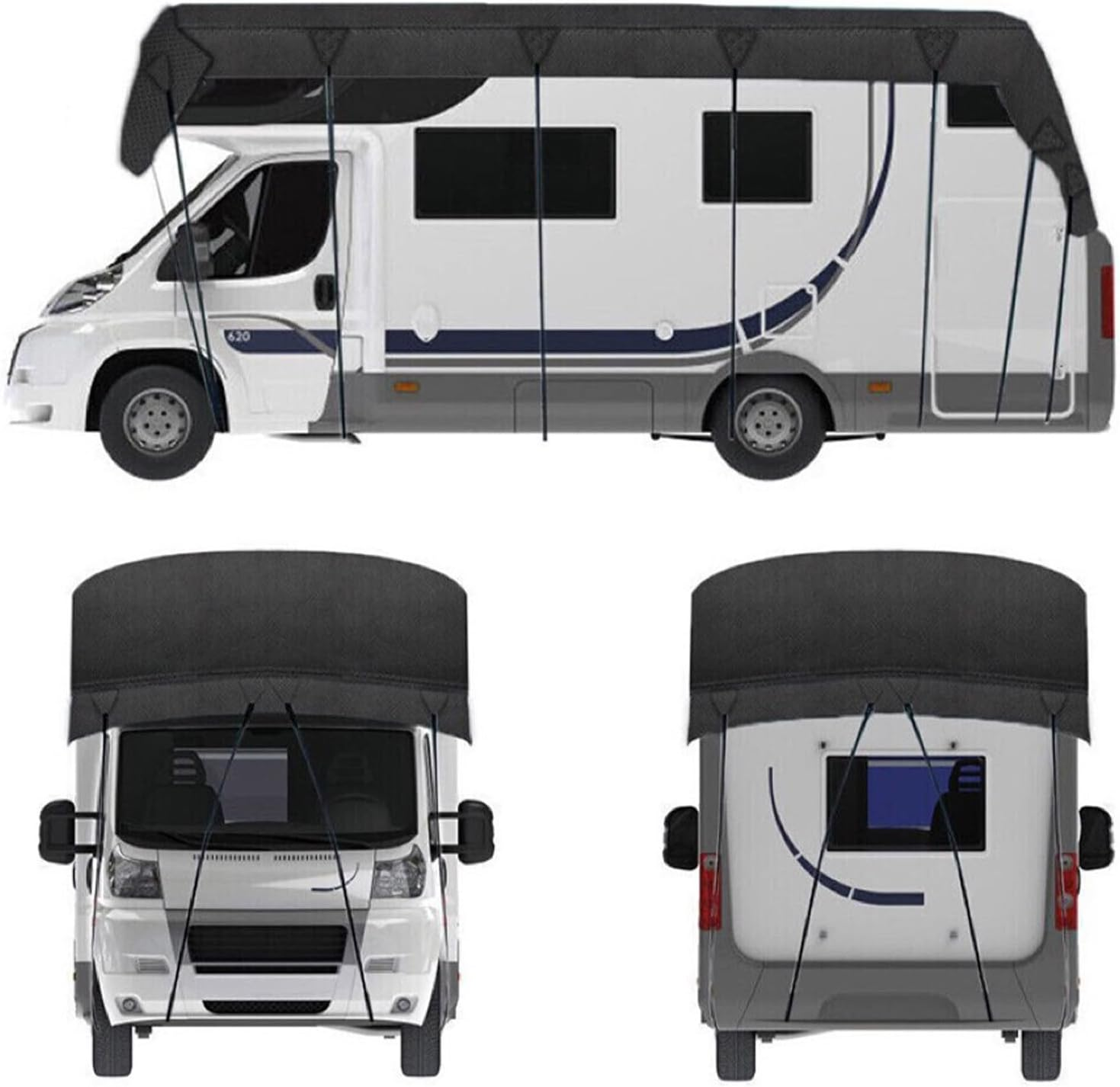 Travel Caravan Cover &ndash; Cover for Travel Caravan, Rain and Wind Protection for Camping Travel Beach Outdoor Coach image number 3