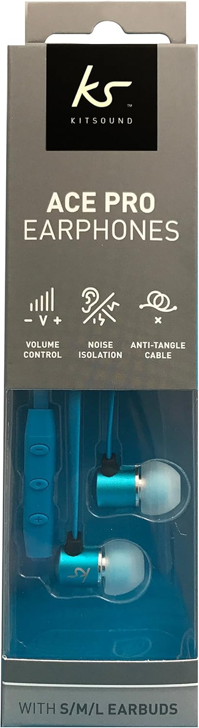 Kitsound Kit Sound Ace-Ear Headphone with Mic Blue KSACEVCBL