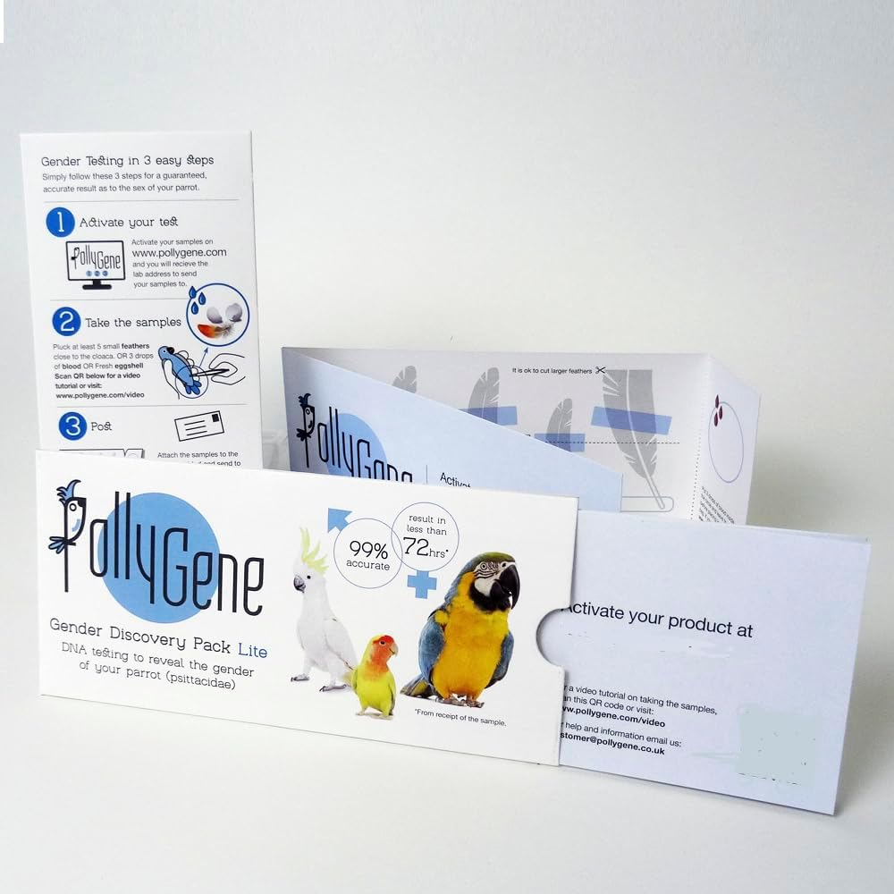 Pollygene Parrot DNA Gender Test &ndash; Bird Sexing Kit for African Grey, Macaw, Budgerigar, Lovebird, Cockatoo, Indian Ringneck, Lorikeets +300 Psittacine Species &ndash; Avian Gender Reveal & DNA Testing image number 3
