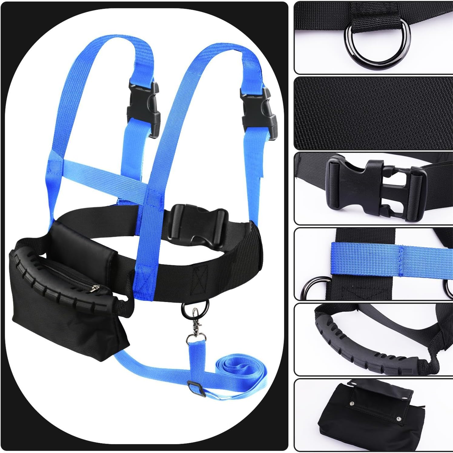 Ski and Snowboard Training Harness for Kids, Ski Harness with Removable Leash and Storage Bag, Speed Control Teaching Harness Vest Ski Accessories for Kid Boy Girl Beginners (Blue) image number 2