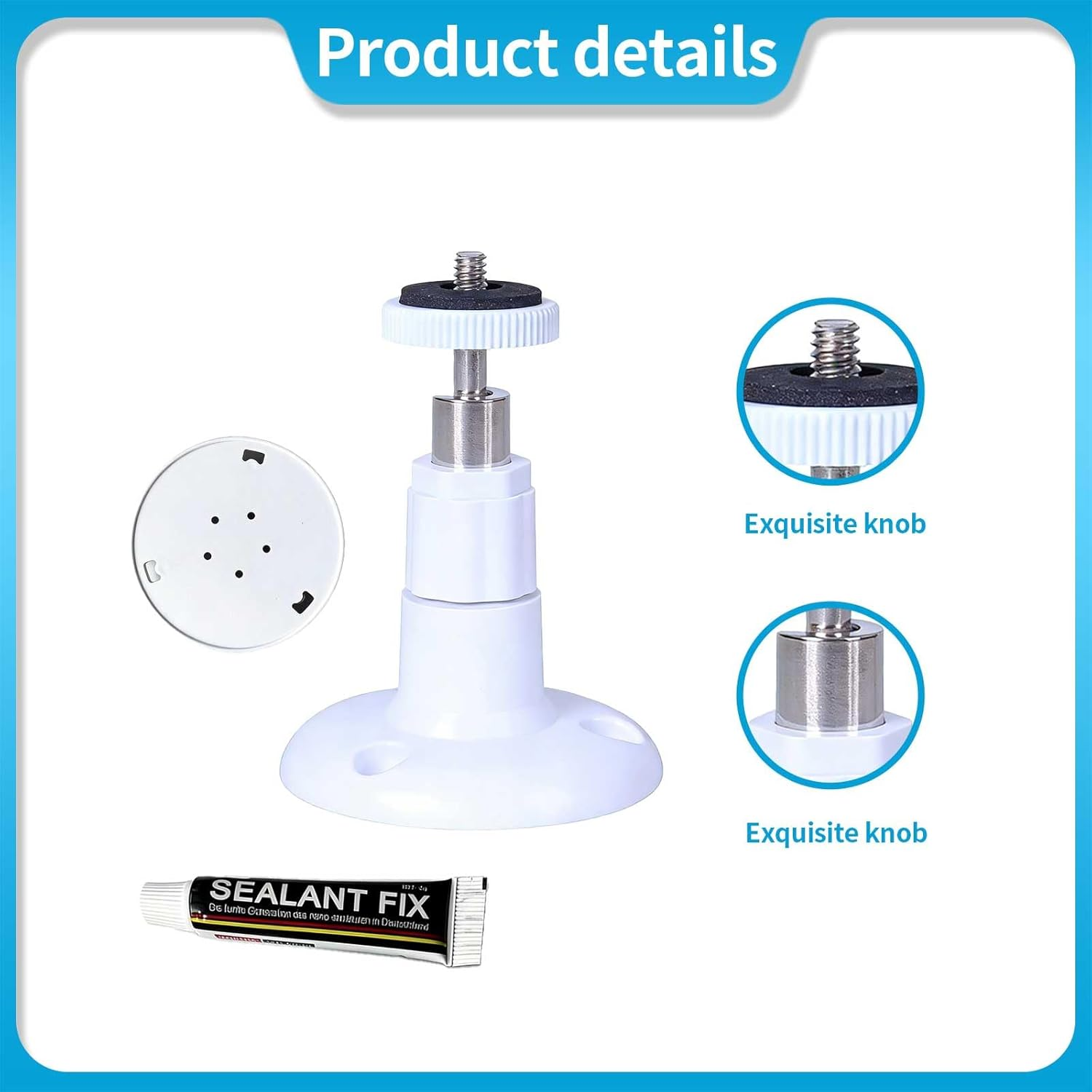 2 Pcs Adhesive Ring Camera Stand, 360-Degree Adjustable Wall-Mounted Installation, Screw-Free and Drill-Free Adhesive Installation, for Ring Indoor Cameras and Rings Outdoor Camera (White) image number 4