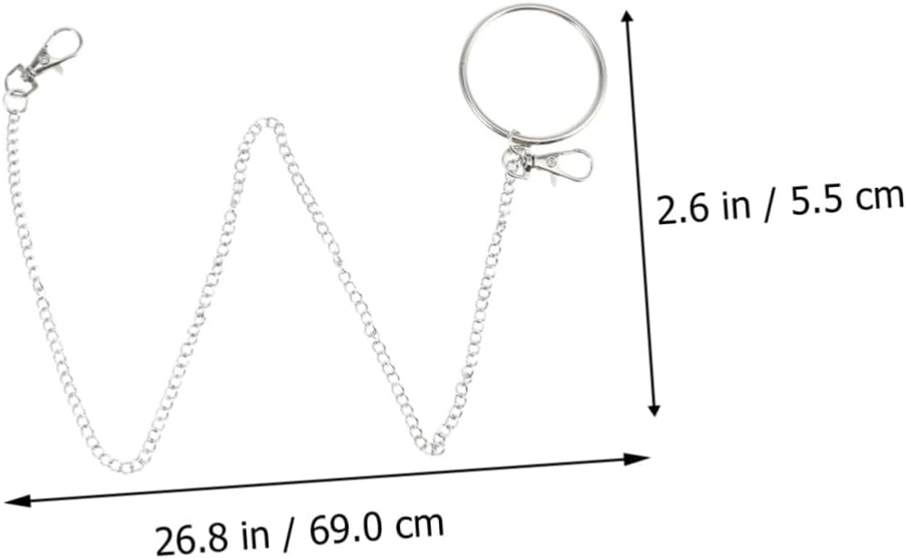 SEWACC Punk Wallet Chain for Pants Trousers Key Chain Silver Hip Hop Gothic Waist Accessory Stylish Jean Link for Men Women image number 4