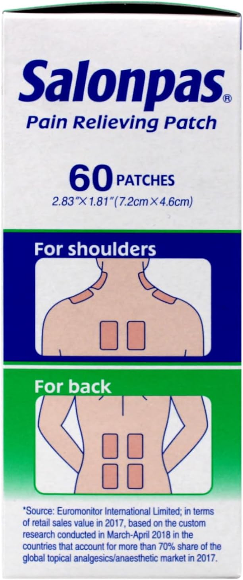 Salonpas Pain Relieving Patches, 60 Count (Pack of 2) image number 6