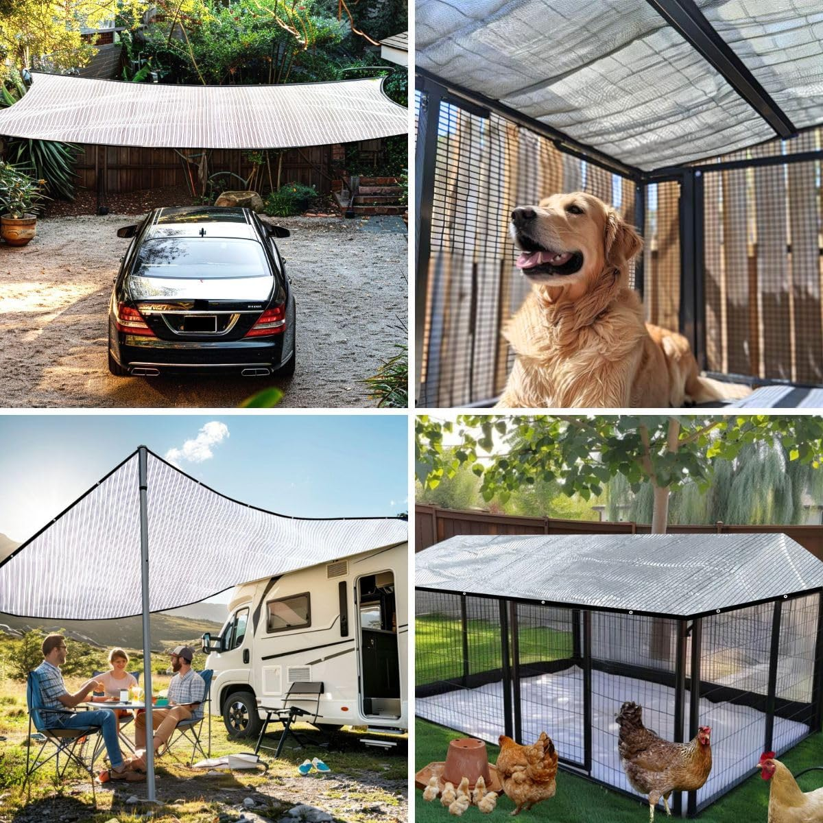 Begrit 75% Reflective Aluminet Sun Shade Cloth Mesh with Grommets Sunshade Garden Cover 3X6M image number 1