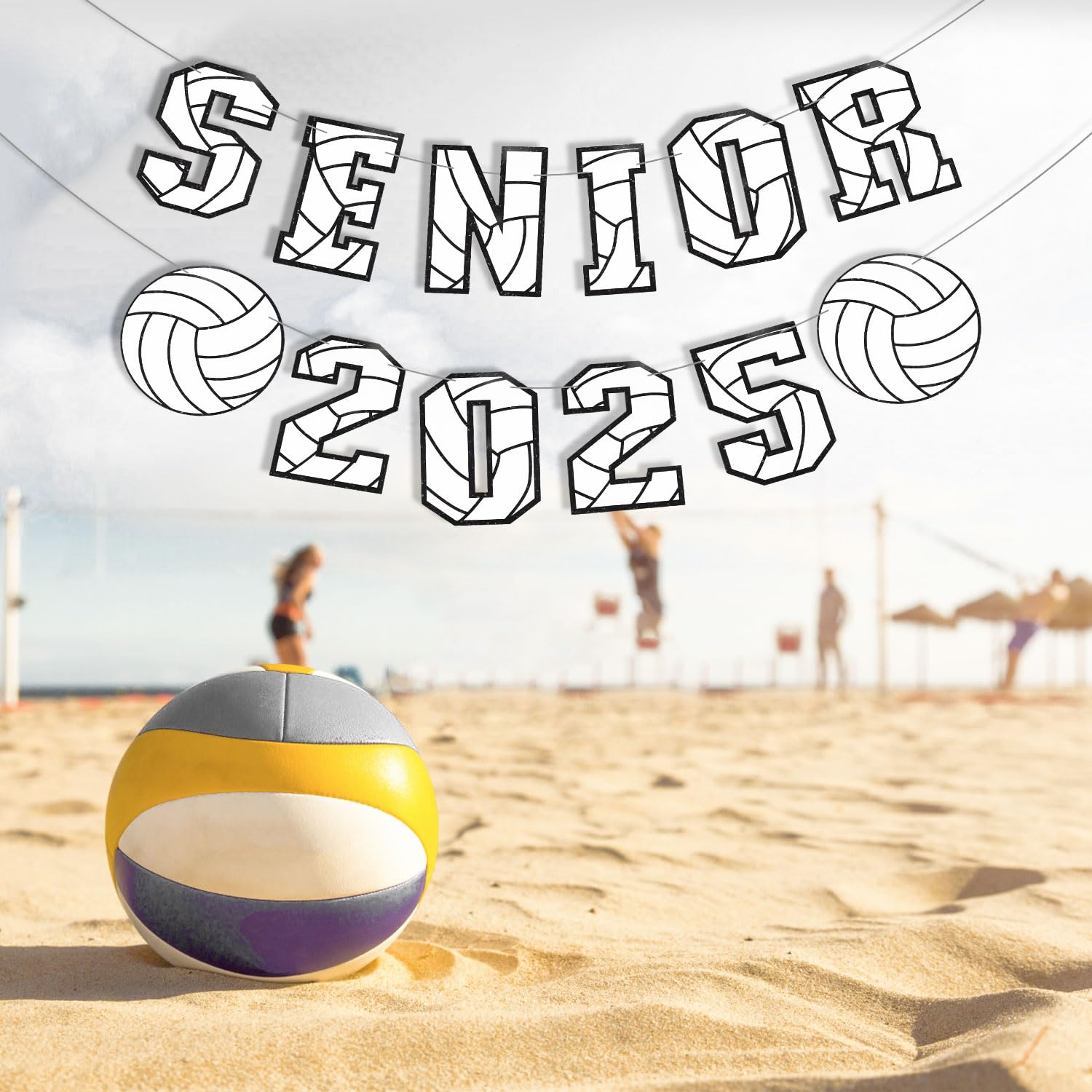 Senior 2025 Volleyball Banner, Volleyball Graduation Party Decoration Volleyball Senior Night Banner for High School College Graduation Sport Theme Party Supplies image number 6