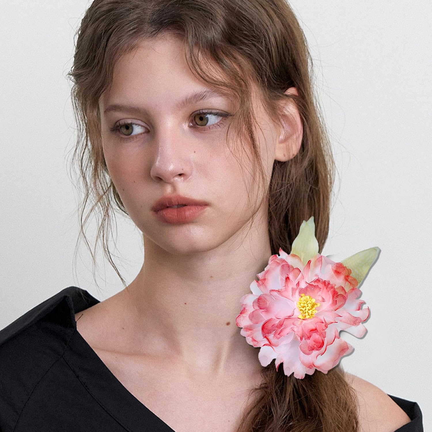 BSITSSS 3 PCS Flower Hair Clips, Fairy Flower Hair Pins, Hairpin Hair Accessories for Women Girls Summer Hawaiian Beach Wedding Bridal Shower Party image number 4