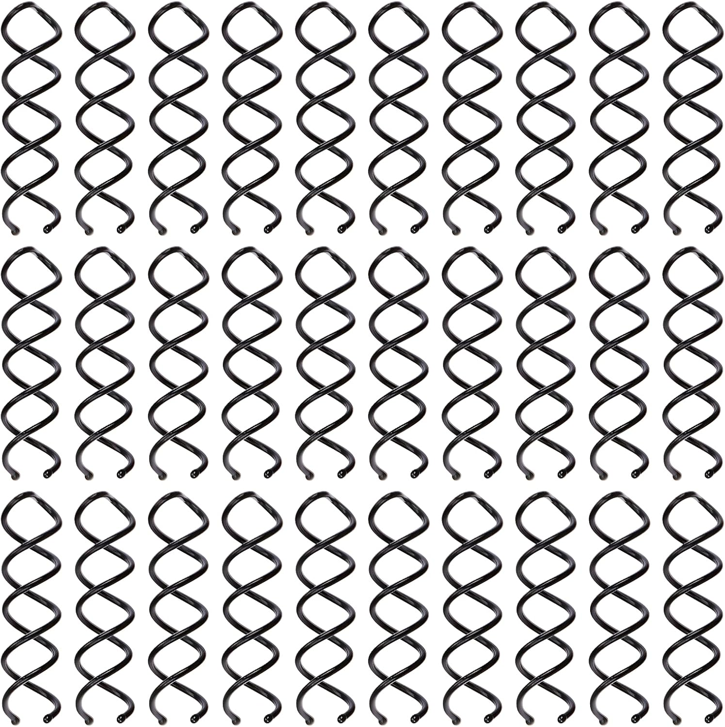 30-Piece Spiral Hair Pins, Twist Corkscrew Spin Pins with Non-Scratch Rounded Clips for Women'S Hair Styling DIY (Black) image number 4