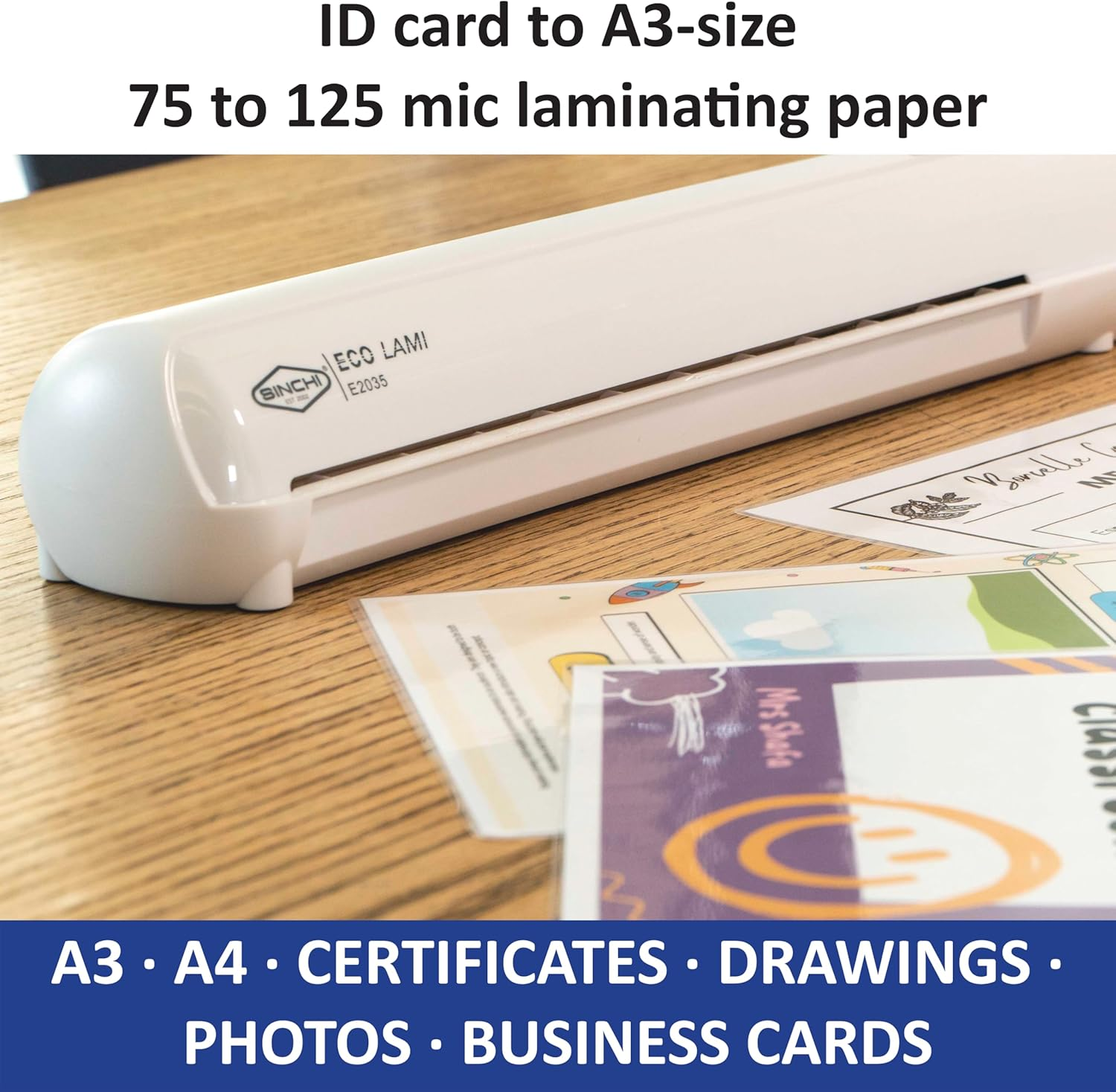 SINCHI A3 Laminator, 75-100-125 Micron, Thermal Laminating Machine with 10 Pouches for Home/Office/School, Hot & Cold, Jam Release Lever, Easy One-Click Operation image number 2