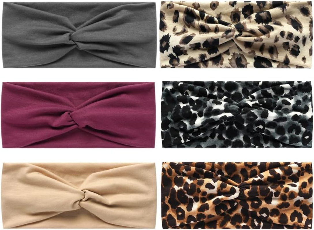 Headscarves for Women Wide Headbands Boho Fashion Knotted Hair Bands for Adults Women Fashion Bandanas Yoga Sports Hair Accessories (6Nbaowen) image number 5