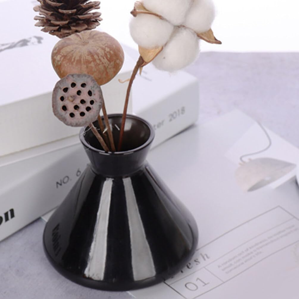 TEHAUX Glass Diffuser Bottle - Minimalist Empty Fragrance Container - Essential Oil Diffuser Jar for Home Office Replacement DIY Perfume Jars Black image number 2