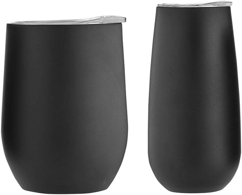 2Pc Tempa Sawyer after Hours Wine/Champagne Tumbler Set Hot/Cold Matte Black image number 1