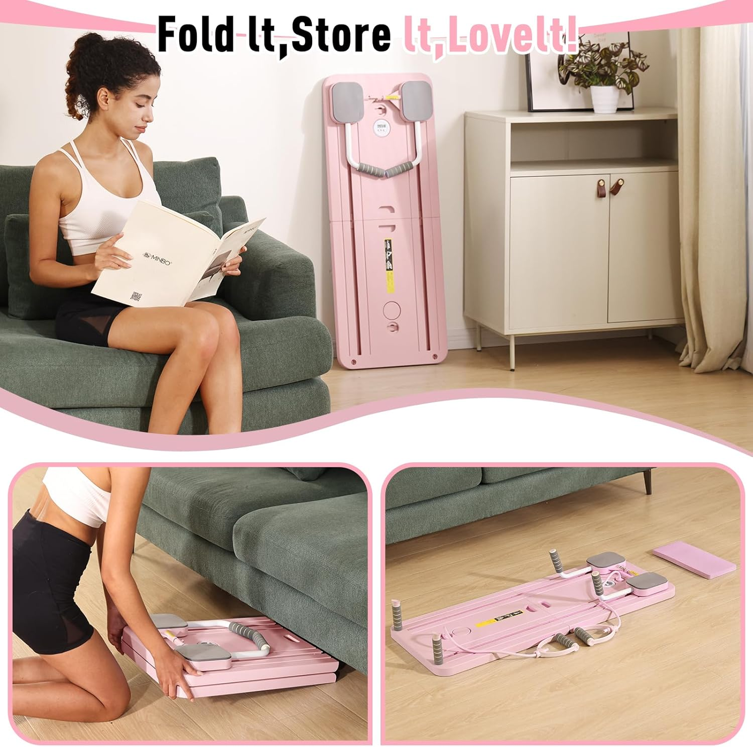 RED HARE Premium Foldable Pilates Reformer Set for Home and Gym, Upgrade Multi-Purpose Pilates Board with a Timer, Professional Abs Trainer Machine in Home Gym image number 6