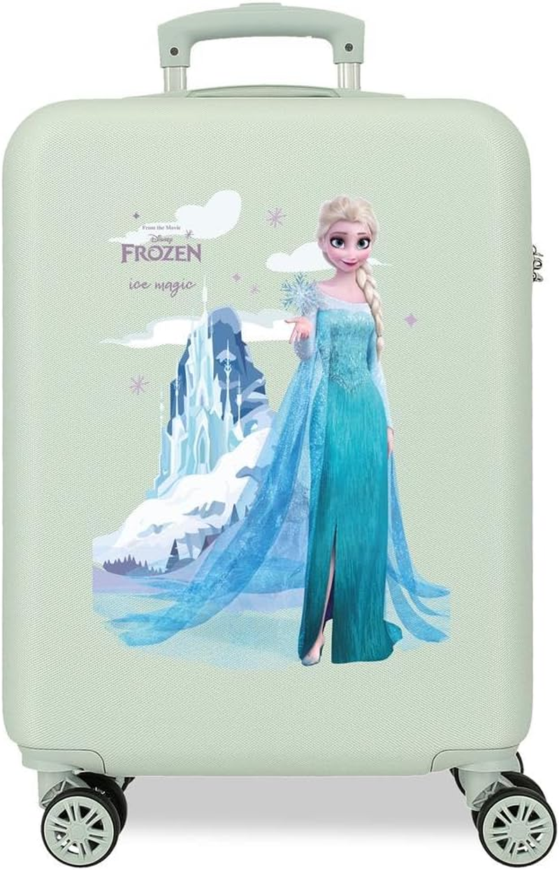 Disney Frozen Arendelle Is Magic Cabin Suitcase Green 38X55X20Cm Hard ABS Combination Lock Side 34L 2Kg 4 Double Wheels Hand Luggage, Green, One Size, Cabin Suitcase, Green, One Size, Cabin Suitcase image number 1
