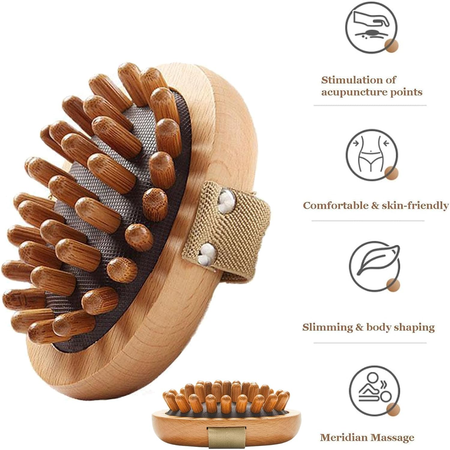 Meridian Brush, Meridian Pressure Brush, Body Detox Meridian Pressure Brush, Handheld Meridian Pressure Brush Set, Natural Wooden Massage Brush Massager (B) image number 4