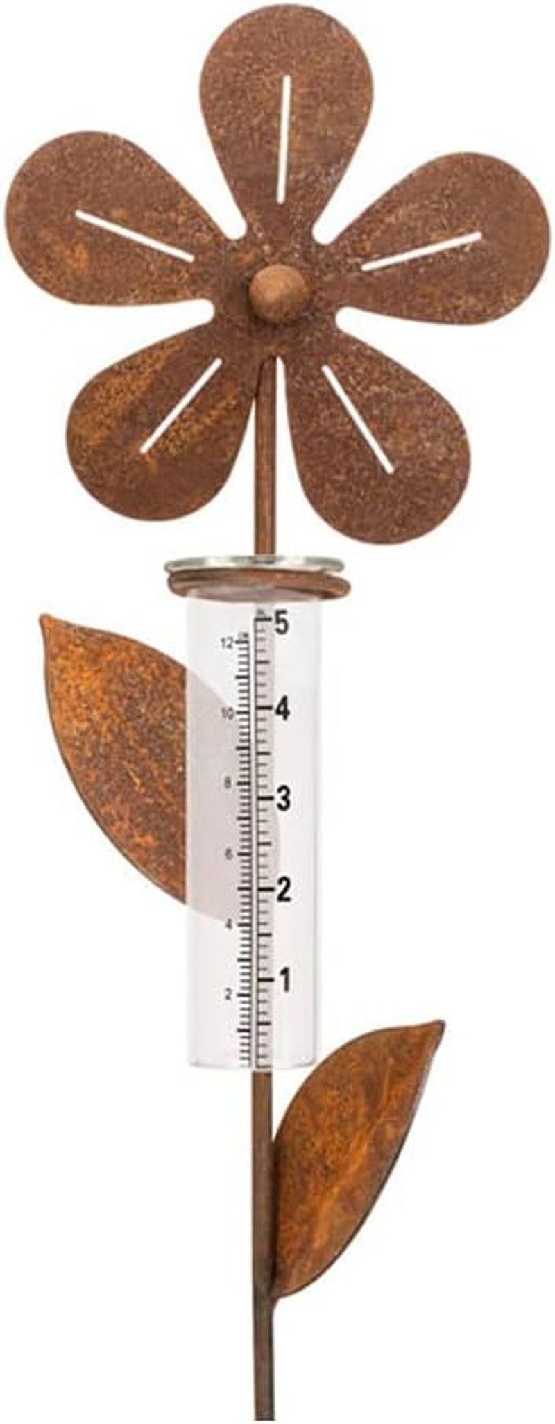 Alfresco Flower Rain Gauge, Rust