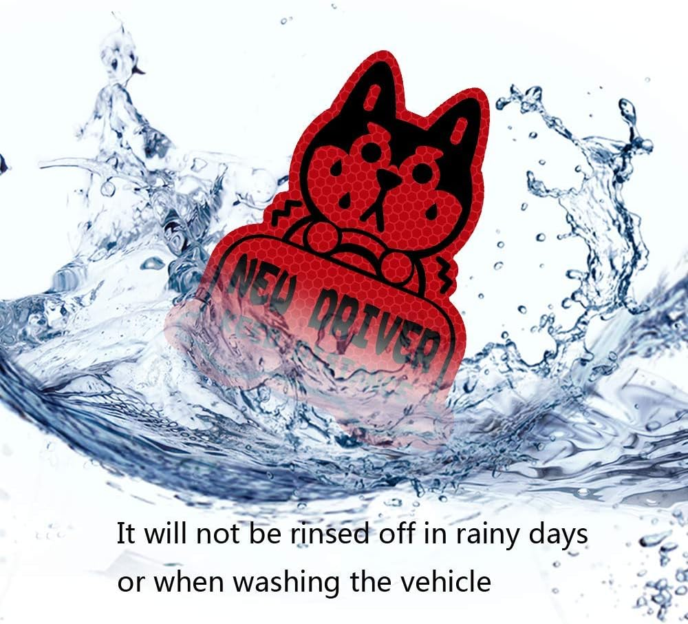 New Driver Reflective Sticker Car Decal,Keep Distance Sticker,For Student Driver-Red image number 3