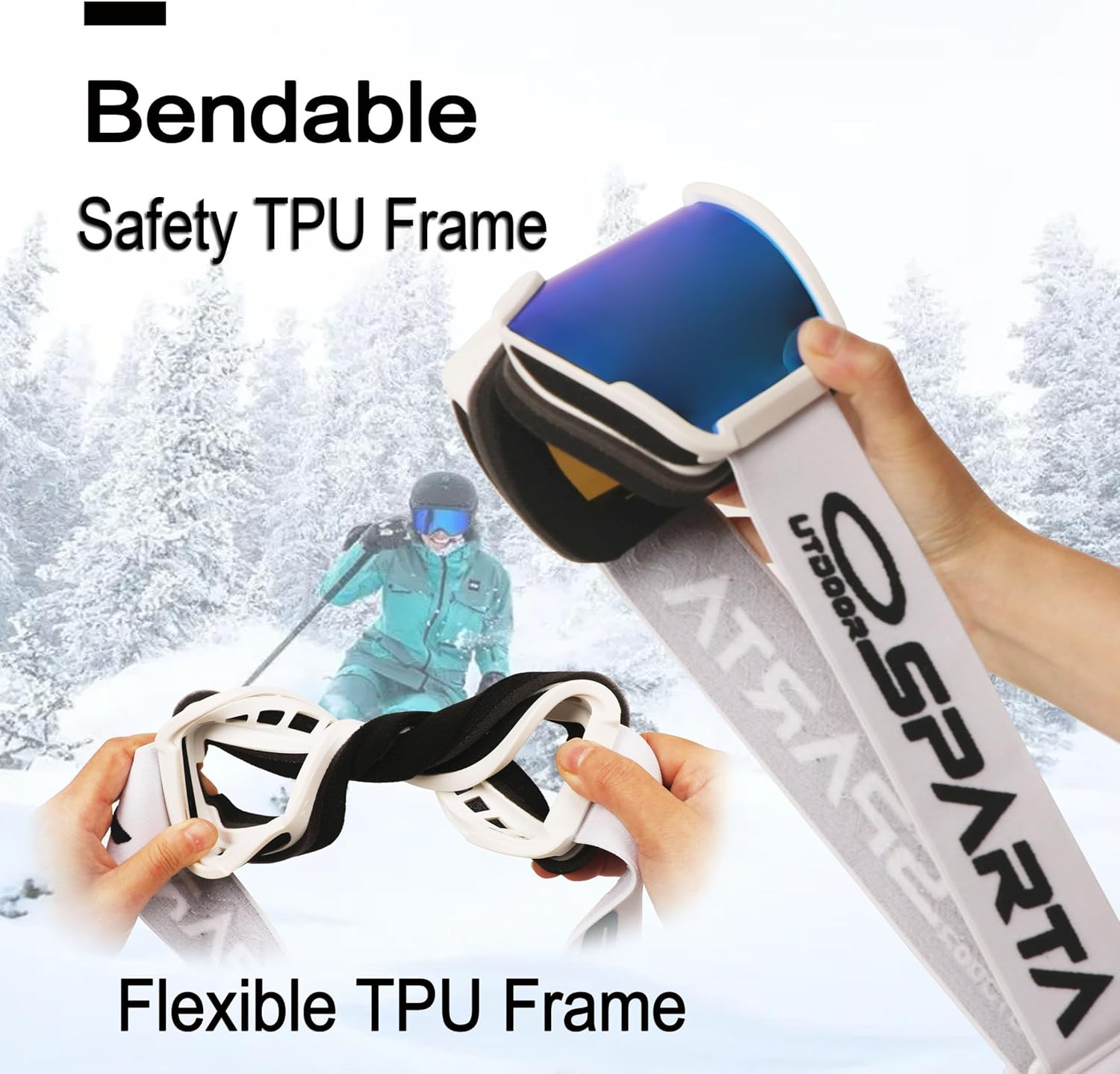 OUTDOOR SPARTA Snow Sports Goggles- Helmet Compatible Ski Goggles for Men & Women with 100% UV Protection image number 2