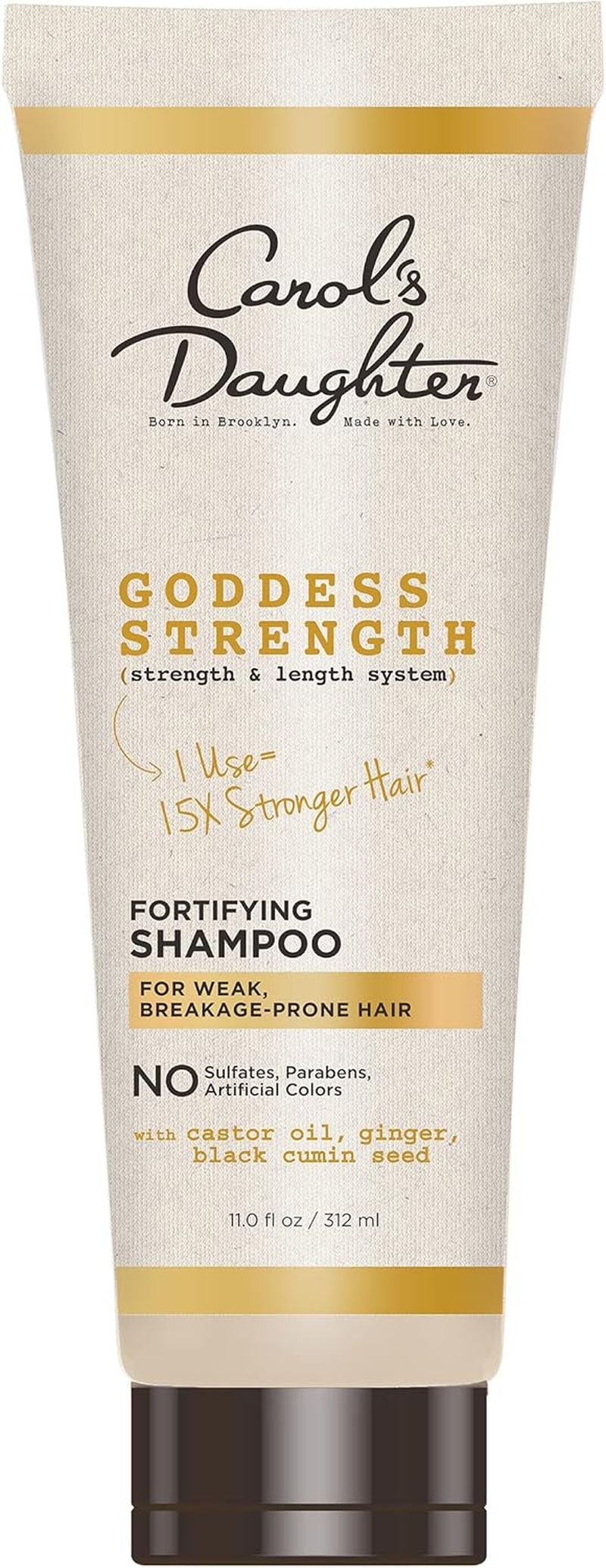 Carol'S Daughter Goddess Strength Fortifying Shampoo for Wavy, Coily and Curly Hair, Sulfate Free Shampoo with Castor Oil for Weak Hair, 11 Fl Oz image number 1