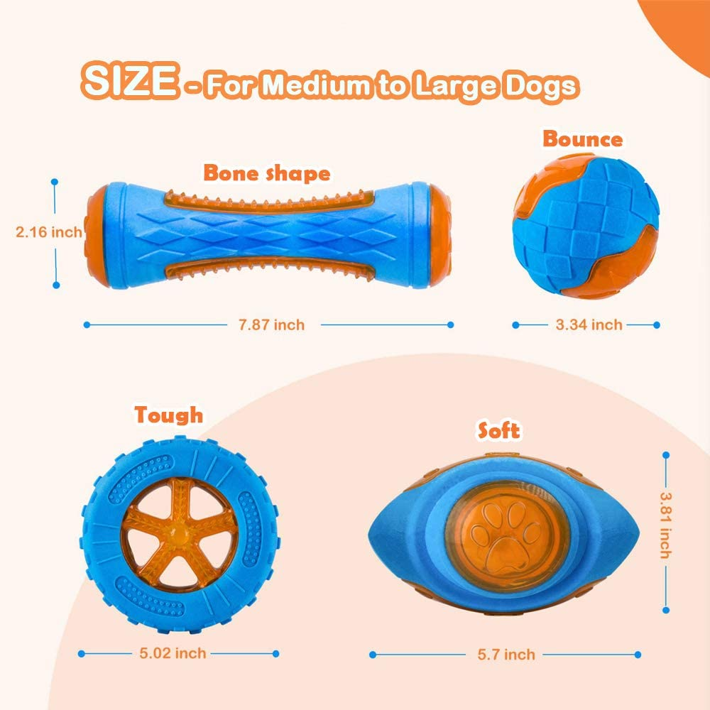 Dog Squeaky Toys, Dumbbell Shape, Floating Pool Toys, Interactive Fetch & Play, TPR Material, Medium Dogs 6 Months+