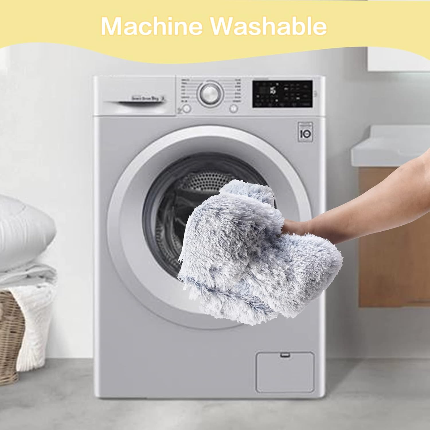 Bedfolks Calming Donut Dog Bed, 91CM round Fluffy Dog Beds for Large Dogs, Anti-Anxiety Plush Dog Bed, Washable Pet Bed with Non-Slip Bottom (Light Blue, Large) image number 6