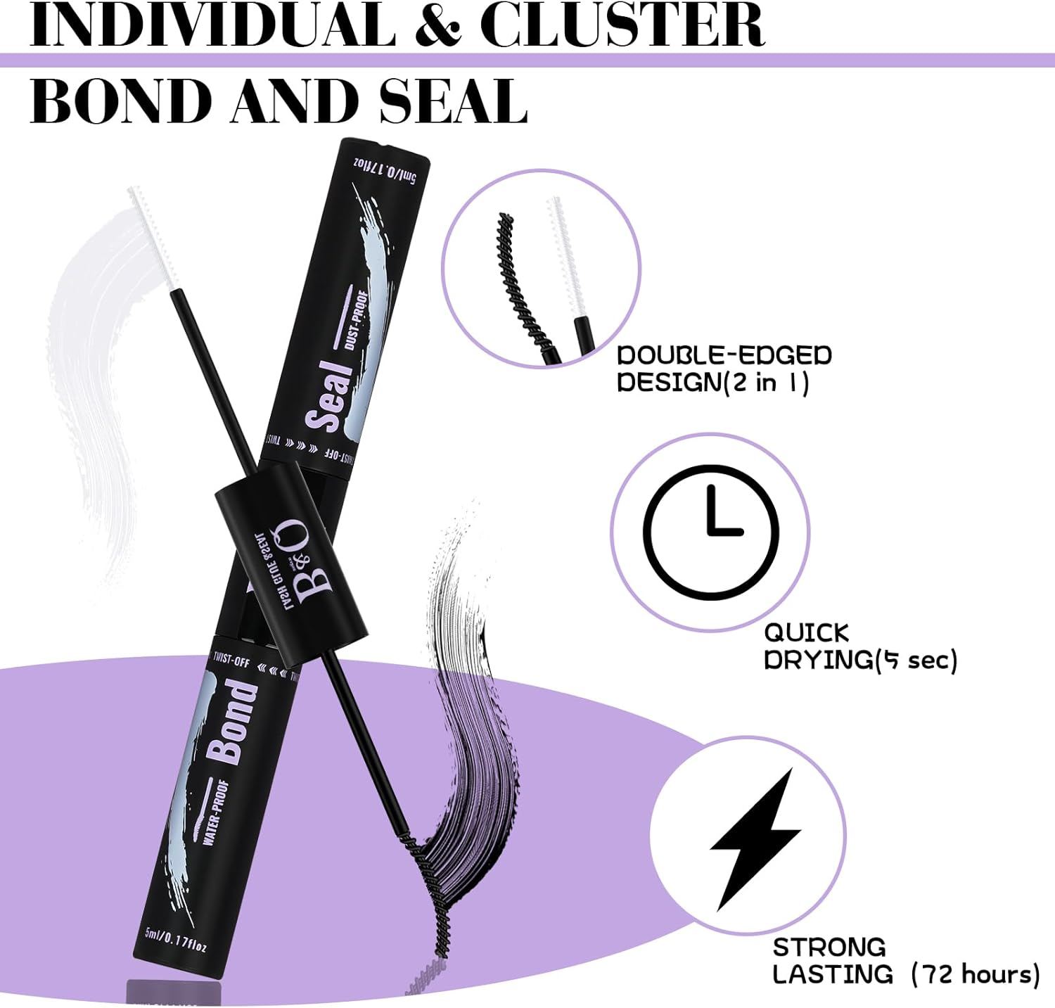 DIY Lash Extension KIT 280PCS 30D40D-0.07D-9-16 B&Q LASH Individual Lashes Kit False Eyelash Lash Clusters Kit Extensions Individual Lashes Cluster DIY Eyelash Extensions at Home (30D40D-0.07D9-16MIX) image number 4