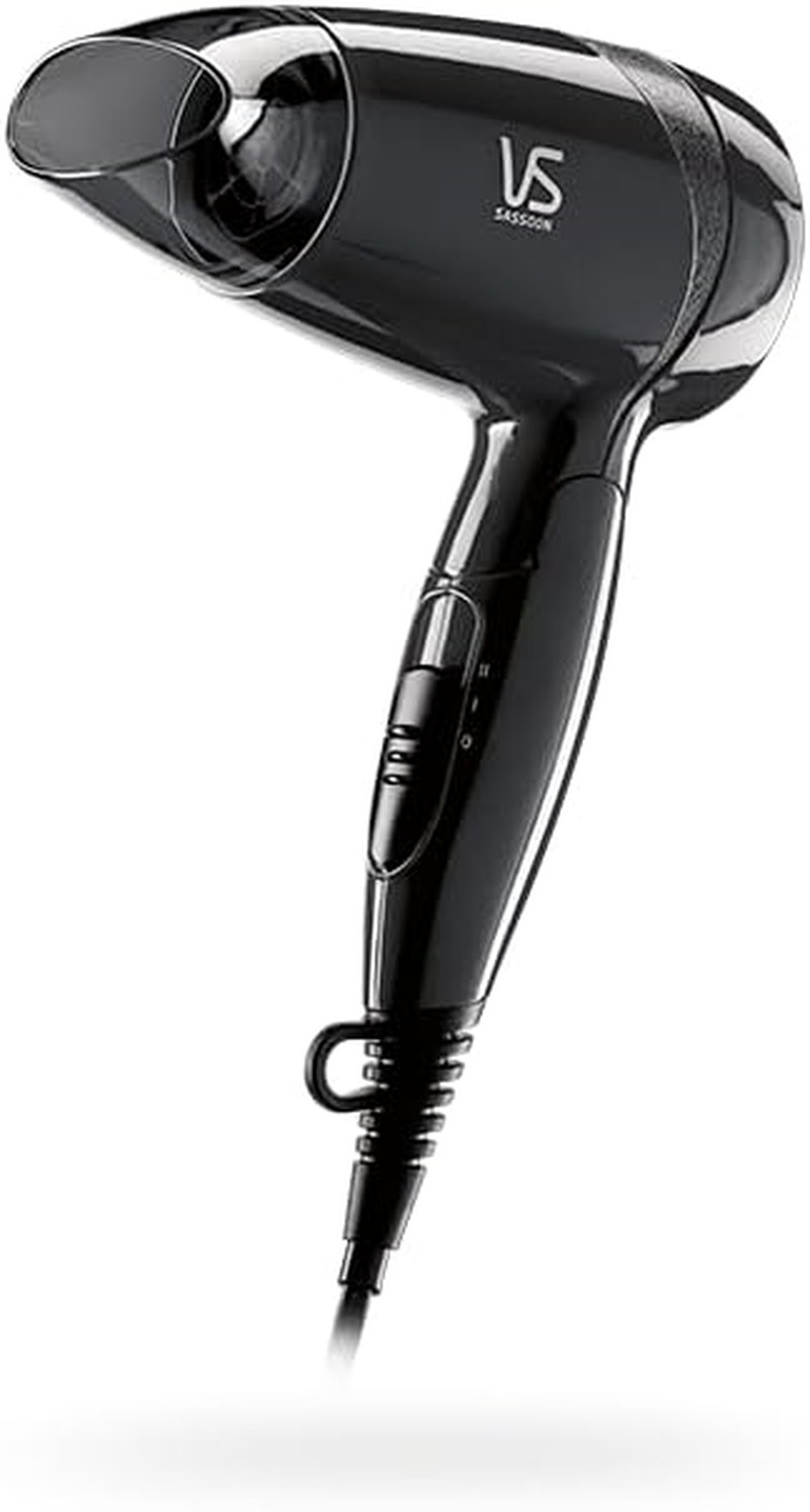VS Sassoon Mini Pro Dryer, Perfectly Portable, Ideal for Gym Bags & Office Drawers, Lightweight Design for Effortless Drying & Smoothing, with Folding Handle for Space Saving and Easy Storage. image number 1
