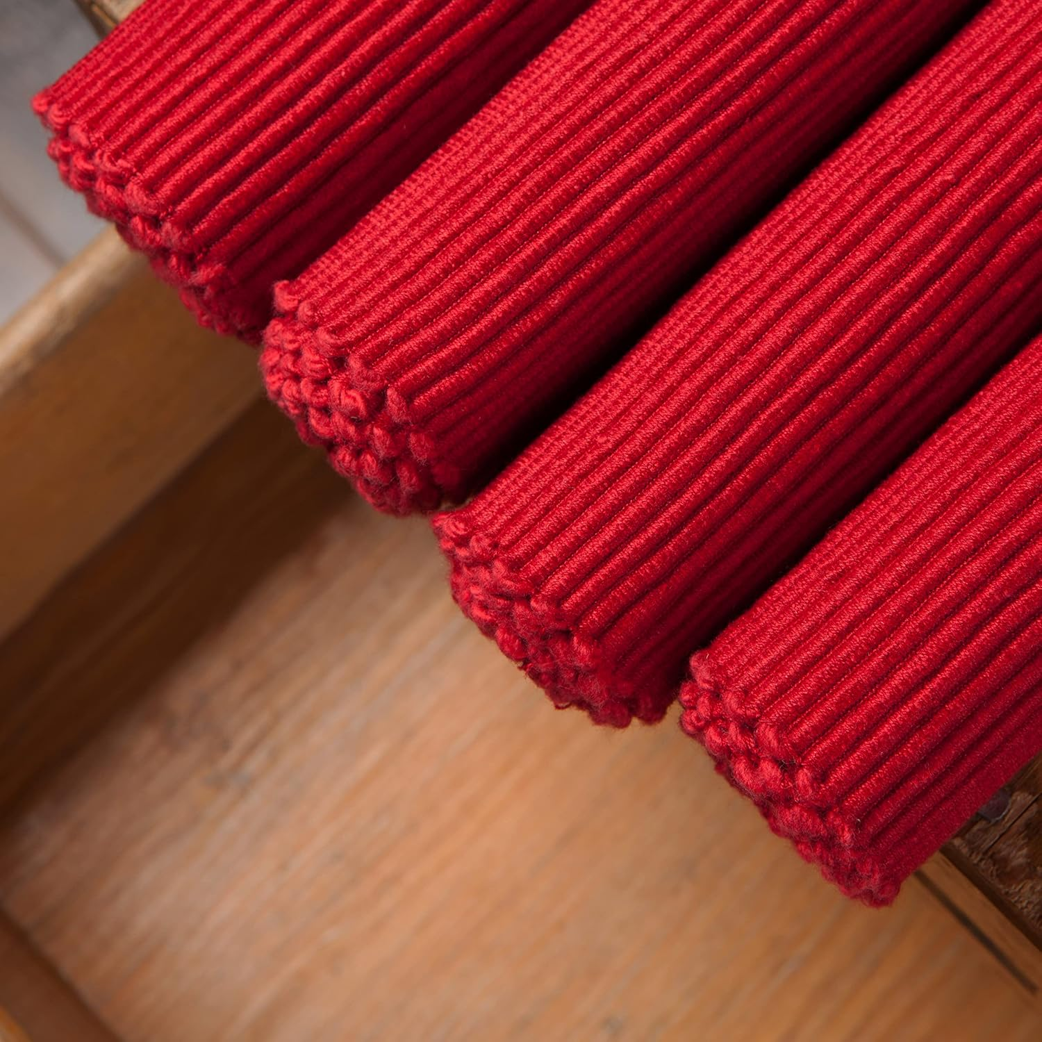 Now Designs Spectrum Placemats Ribbed Cotton, Chili Red, 19X13 Inches, Set of 4, (901495Aa) - Turquoise image number 5