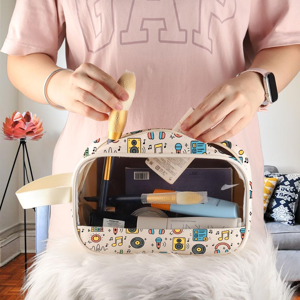 MNIGIU Funny Singer Gift Music Lover Gift I Don'T Always Sing Oh Wait Yes I Do Clear Cosmetic Bag Music Teacher Gift, Yes I Do Bag image number 6