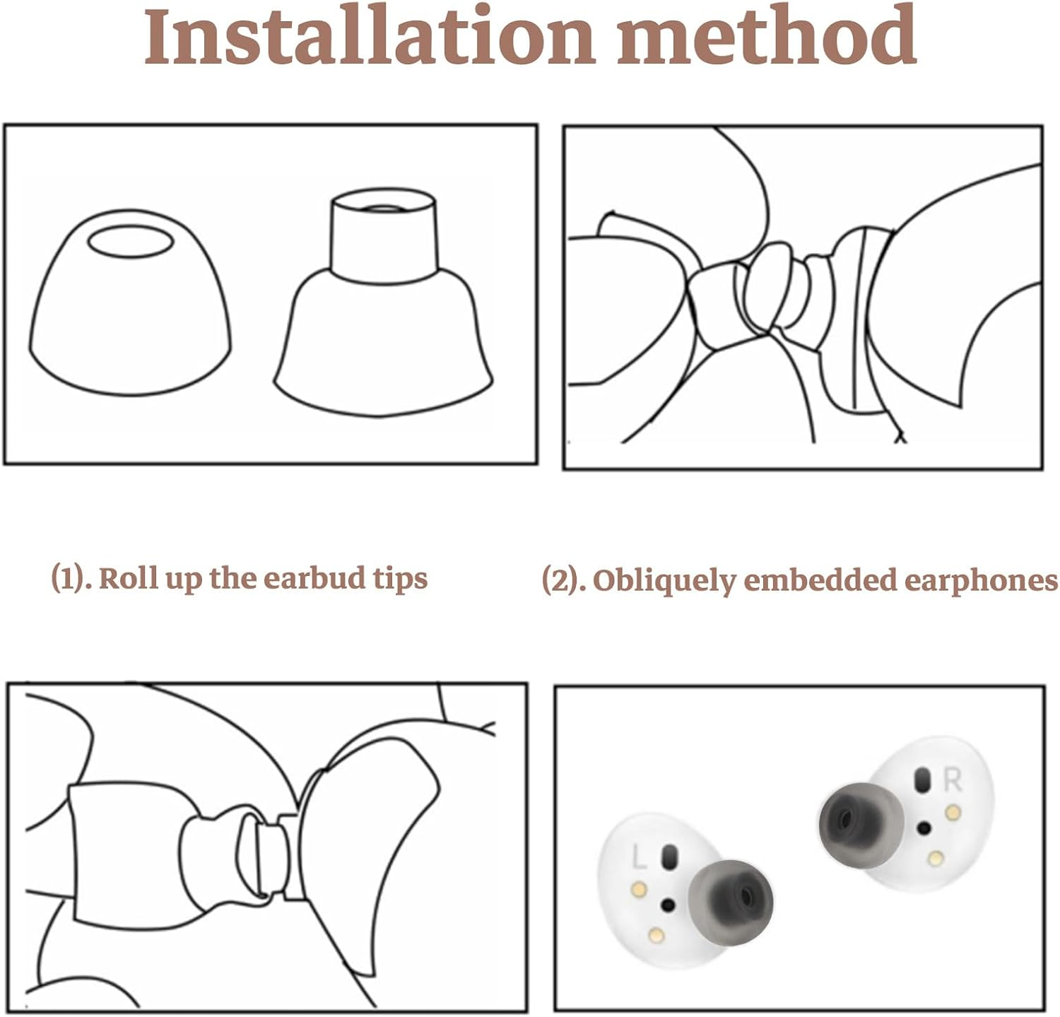 Lyvixora 3 Pairs Ear Tips for Samsung Galaxy Buds 2 R177,Silicone Replacement Earbuds Tips with Dust Guard, Secure Fit & Anti-Slip Design, Perfectly Fit in Charging Case (Black) - Purple image number 2