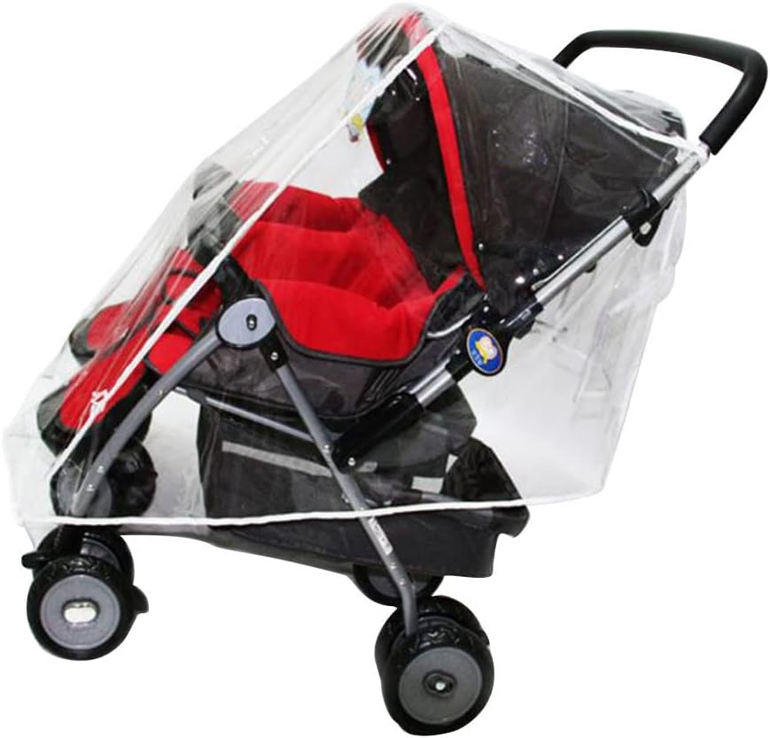 Double Stroller Rain Cover | Waterproof PVC Weather Shield - Universal Infant Travel System Rain Cover, Double Stroller Cover for Rain and Wind Xianers image number 4