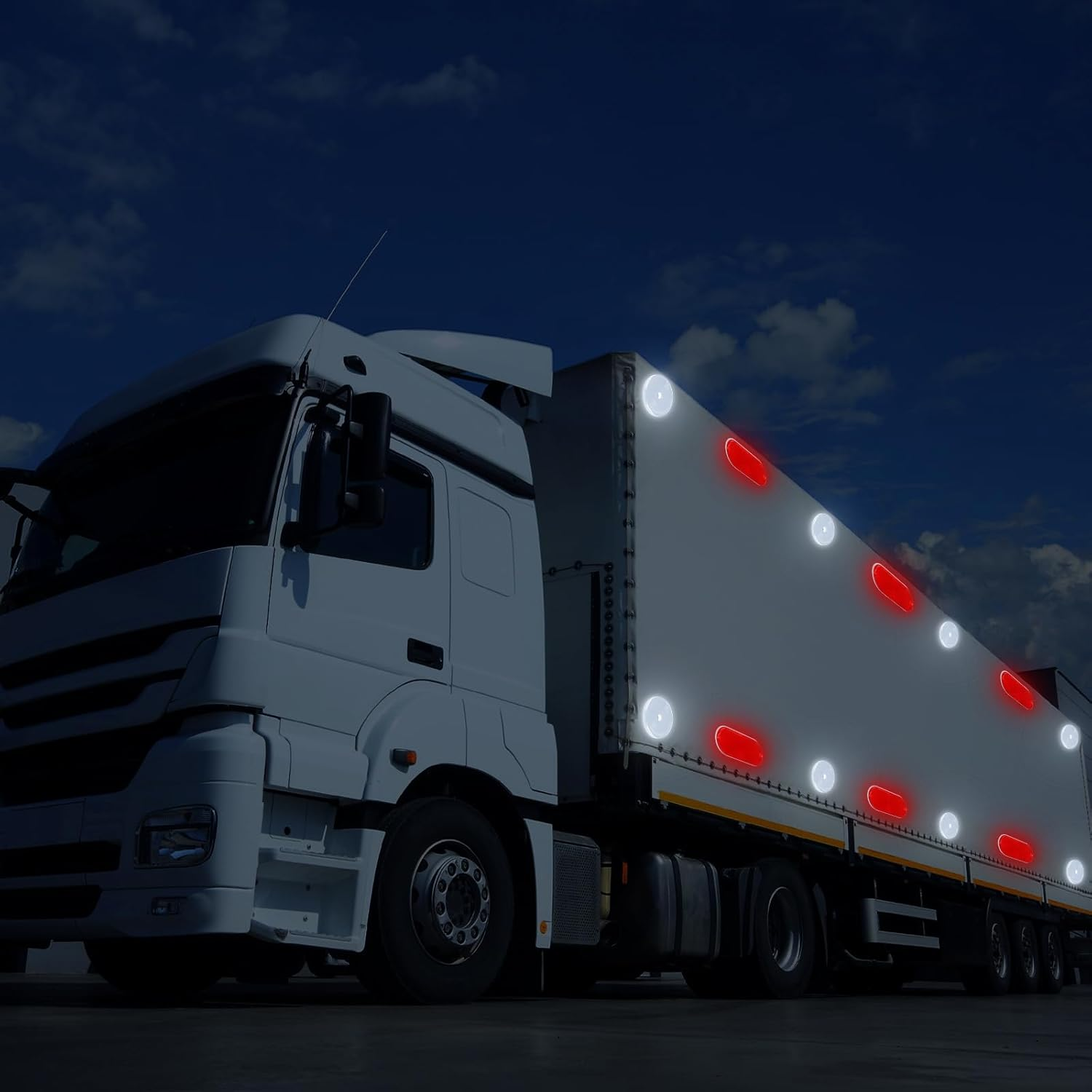 Kingdder 20 Pcs Front Reflector round Trailer Reflectors Oval Driveway Reflectors Self Adhesive Reflectors with Center Mounting Holes Reflective Mailbox Reflector for Roads Tunnels Gate (Silver, Red) image number 2