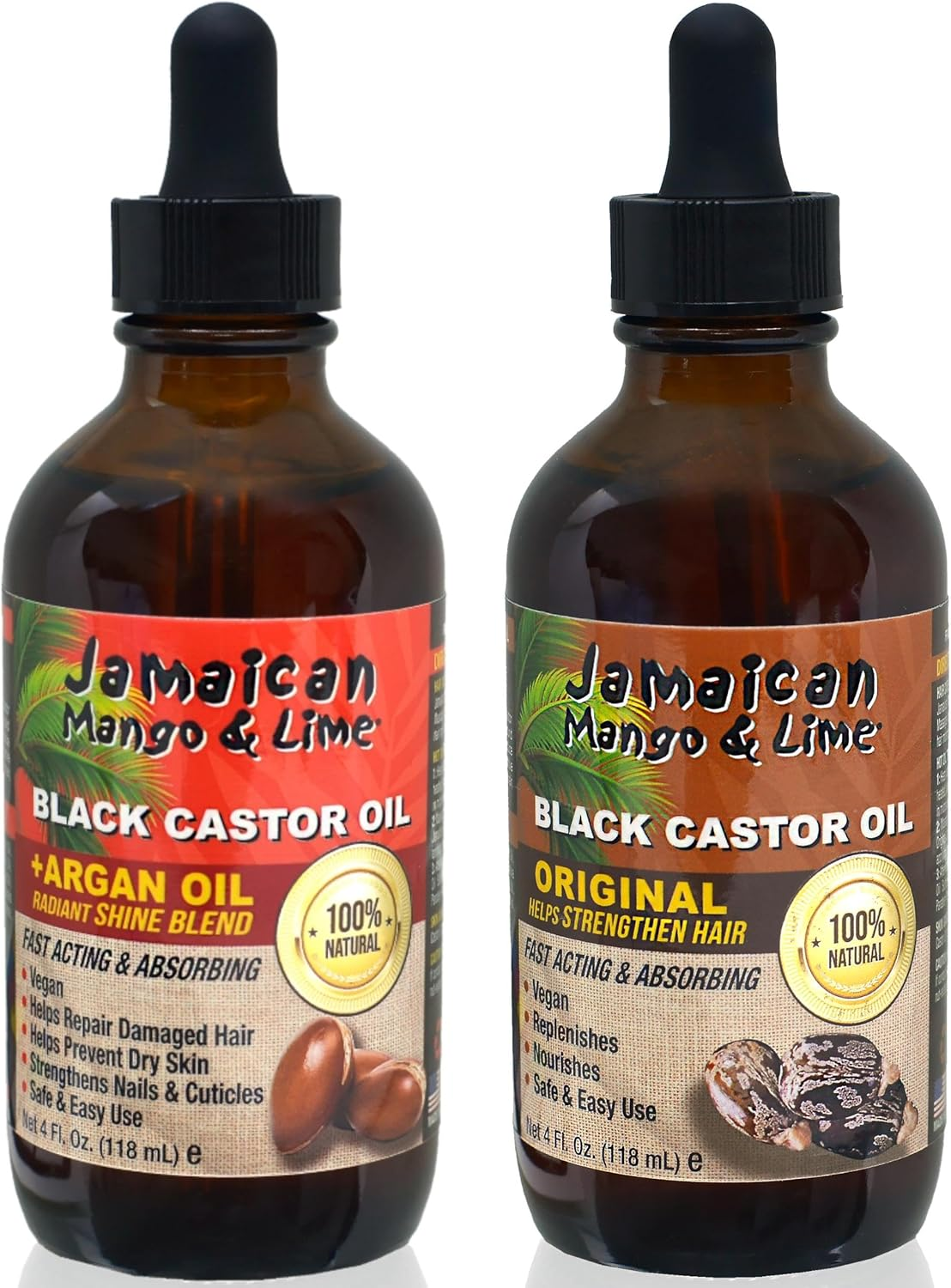 Jamaican Mango and Lime Original Black Castor Oil and Argan Black Castor Oil image number 1