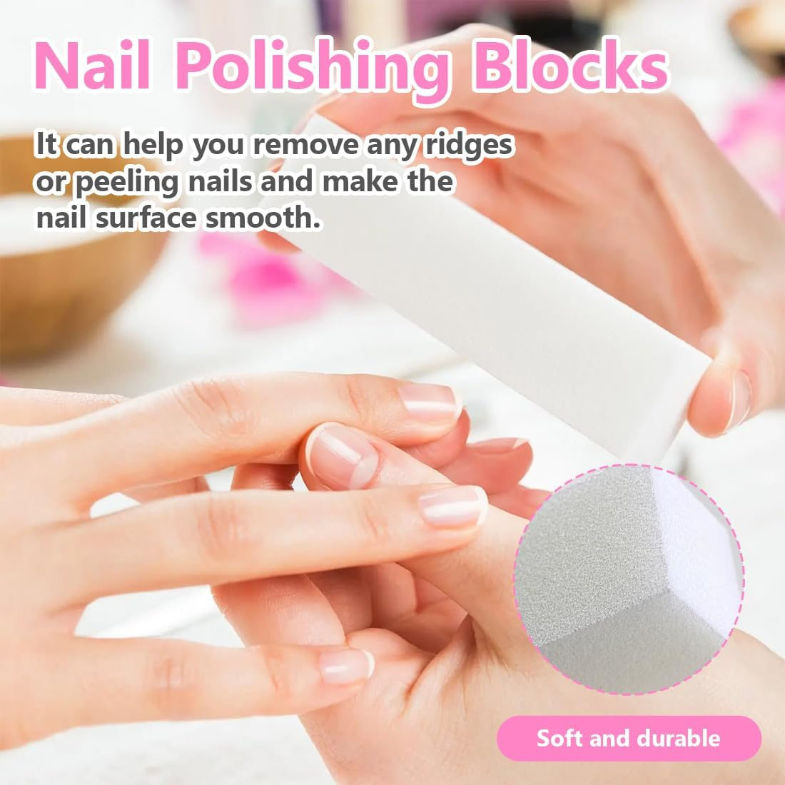 UEAVOID Pack of 7 Buffer Sanding Blocks Polishing Blocks with 4 Filing and Polishing Surfaces for Manicure, Pedicure and Nail Modeling, Nail Salons, Nail Art at Home (Multi-Colour) image number 3