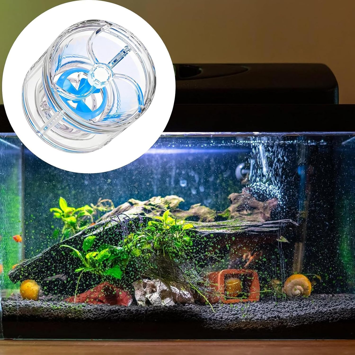 Circulation Pump - Glowing Aeration System - Aquarium Circulating Pump,For Draining Change Oxygen Aeration Pond Saltwater Pool Bird Bath image number 3