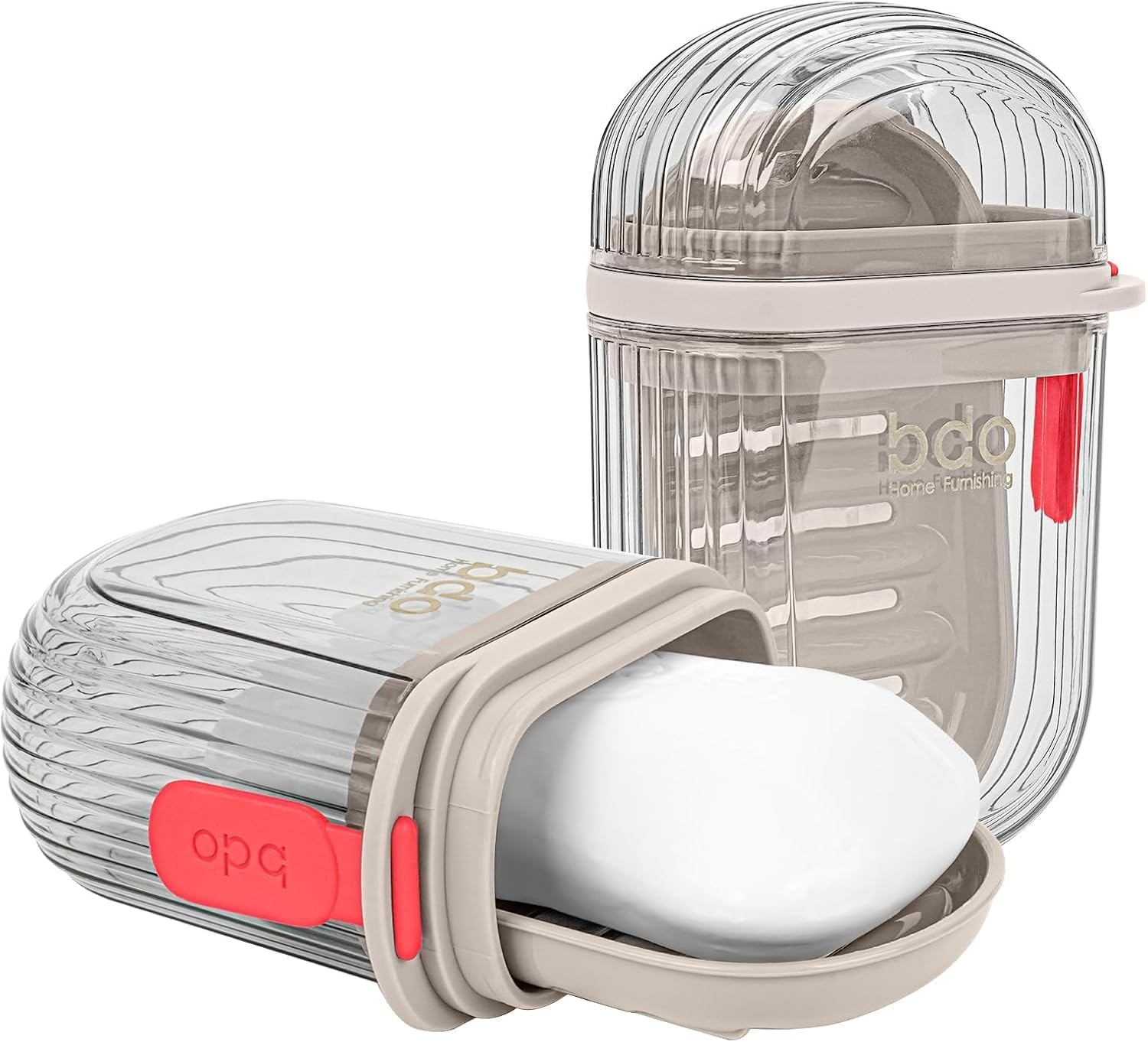 Leakproof Travel Soap Case &ndash; Travel Essentials Portable Bar Soap Holder with Drainage Tray & Secure Lid for Travel,Shower, Gym, Camping (Transparent) image number 5