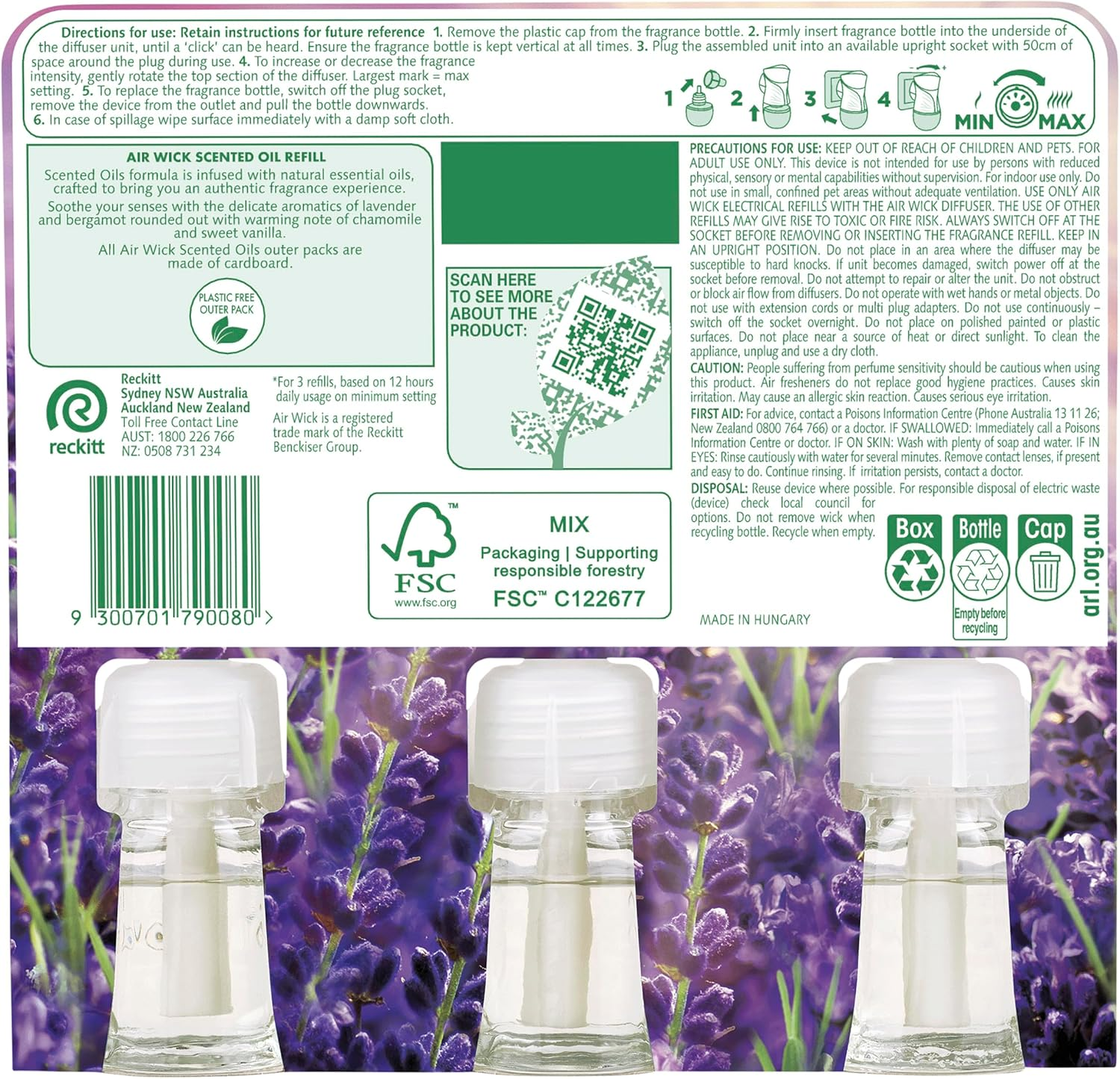 Air Wick Lavender Essential Oils Plug-In Diffuser Refill 19 Ml (Pack of 3) image number 1