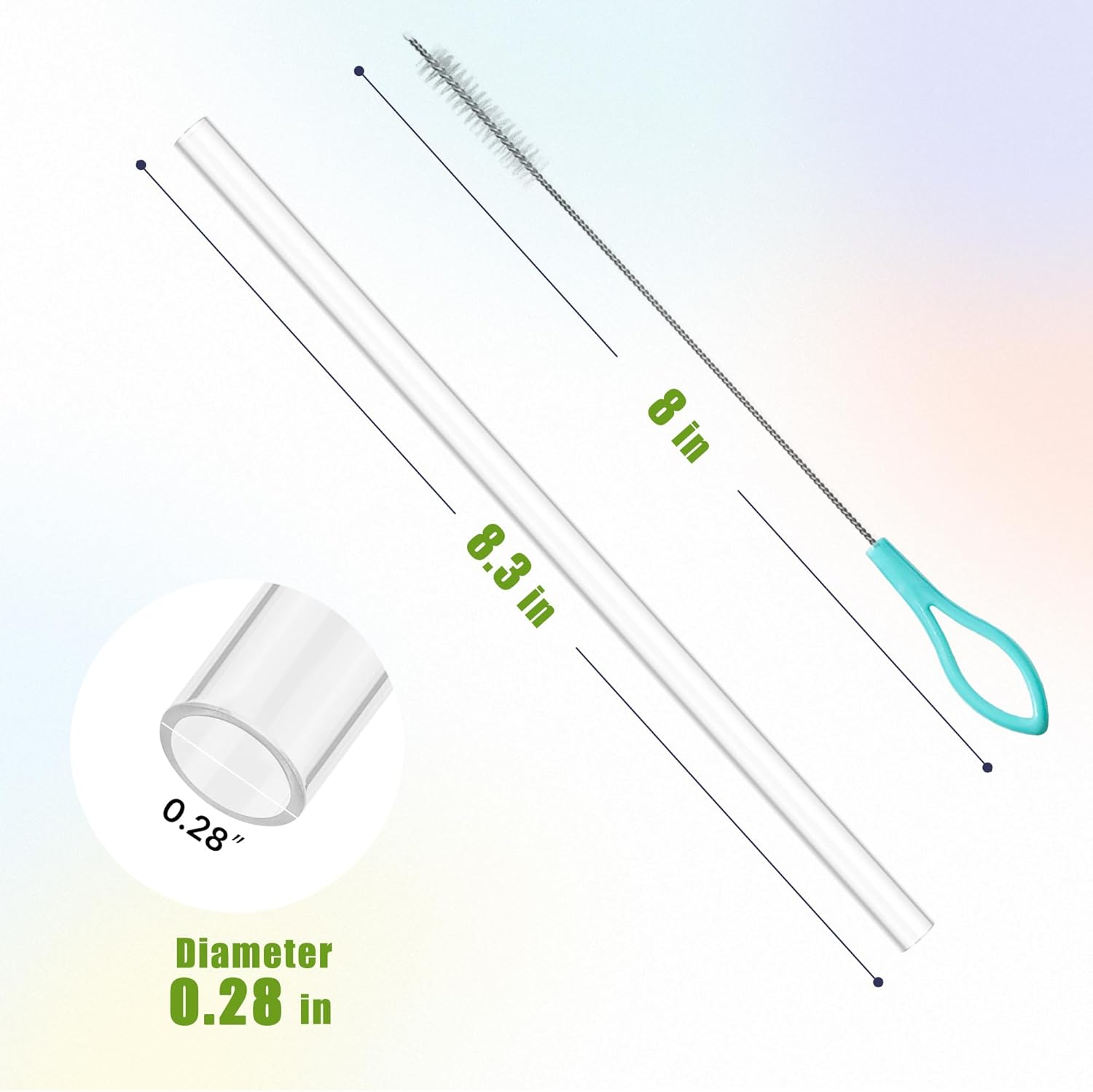 Diumepo Straws for Yeti Rambler Bottle - 5 Pcs Replacement Straws for 12 Oz, 18Oz, 26Oz, 36Oz, 64 Oz Insulated Bottles - Accessories with Cleaning Brush image number 5