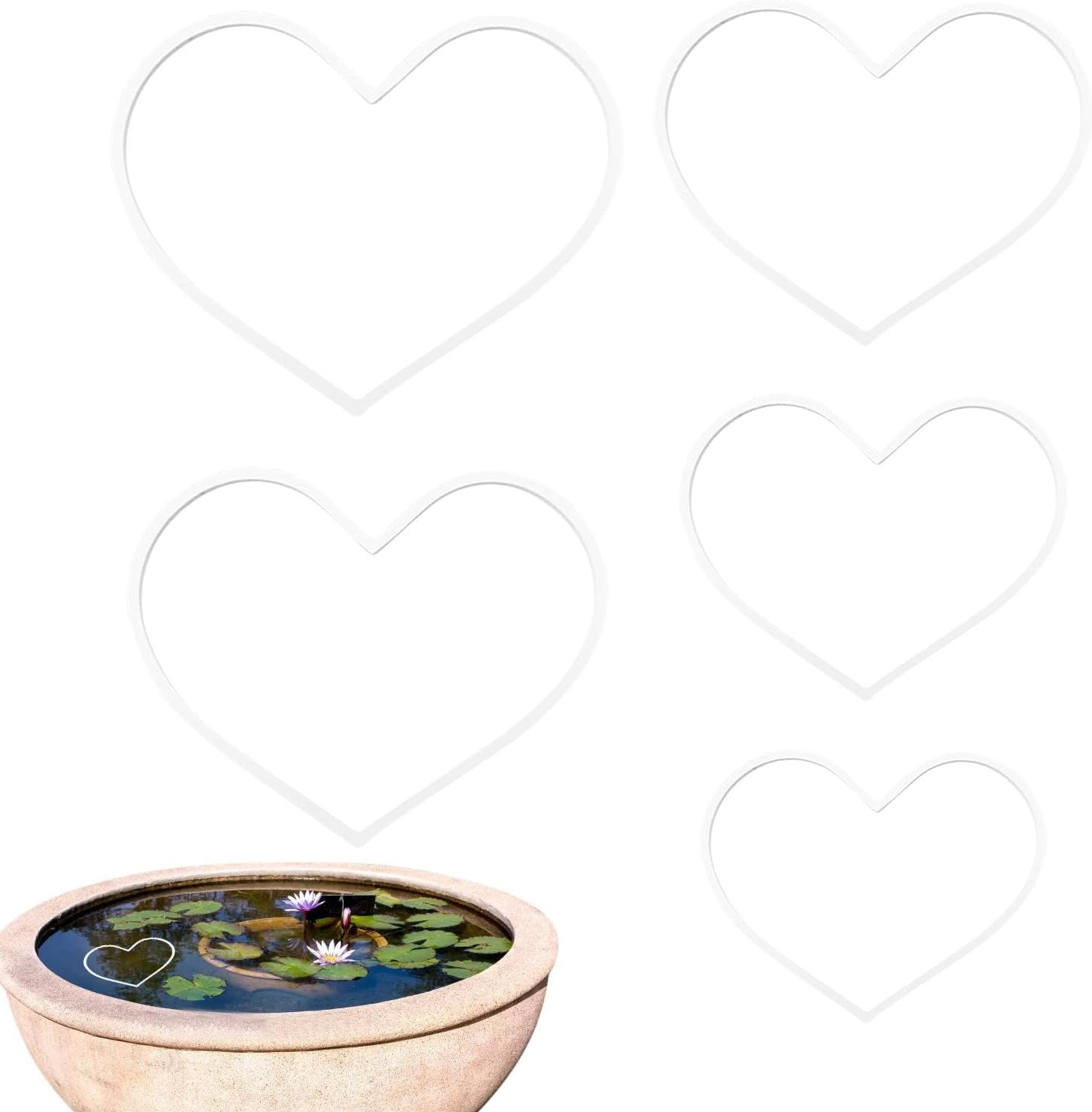 Feeding Ring for Fish Tank,Heart Shape Aquarium Floating Ring - Aquarium Floating Plant Corral, Ideal for Keeping Plants in Place for Fish Tank image number 6