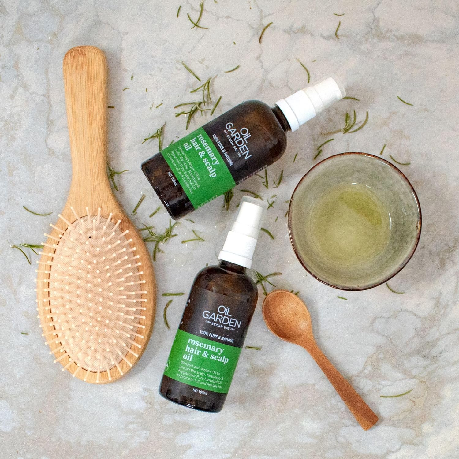 Oil Garden Rosemary Hair and Scalp Oil - Natural Hair Growth Oil Enriched with Peppermint, Argan, Almond, and Vitamin E Oils - 100Ml