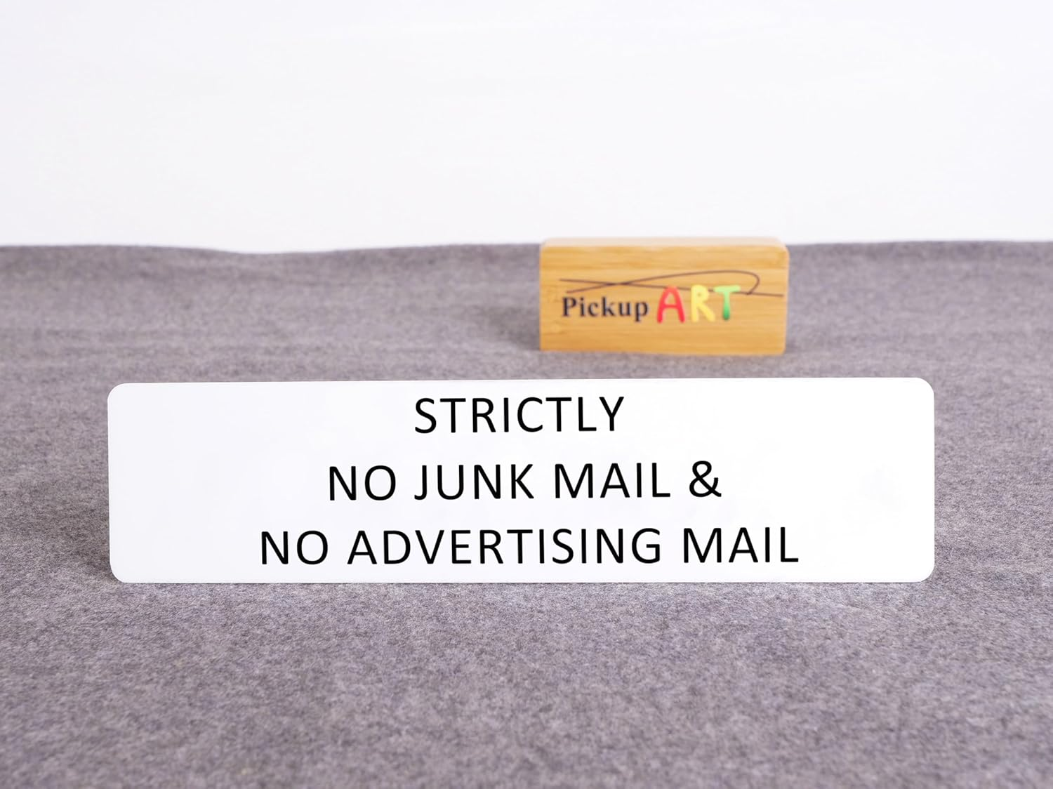 Strictly No Junk Mail & No Advertising Mail Self Adhesive Plaque Letterbox Sign (Style 3, 40X160Mm) image number 6