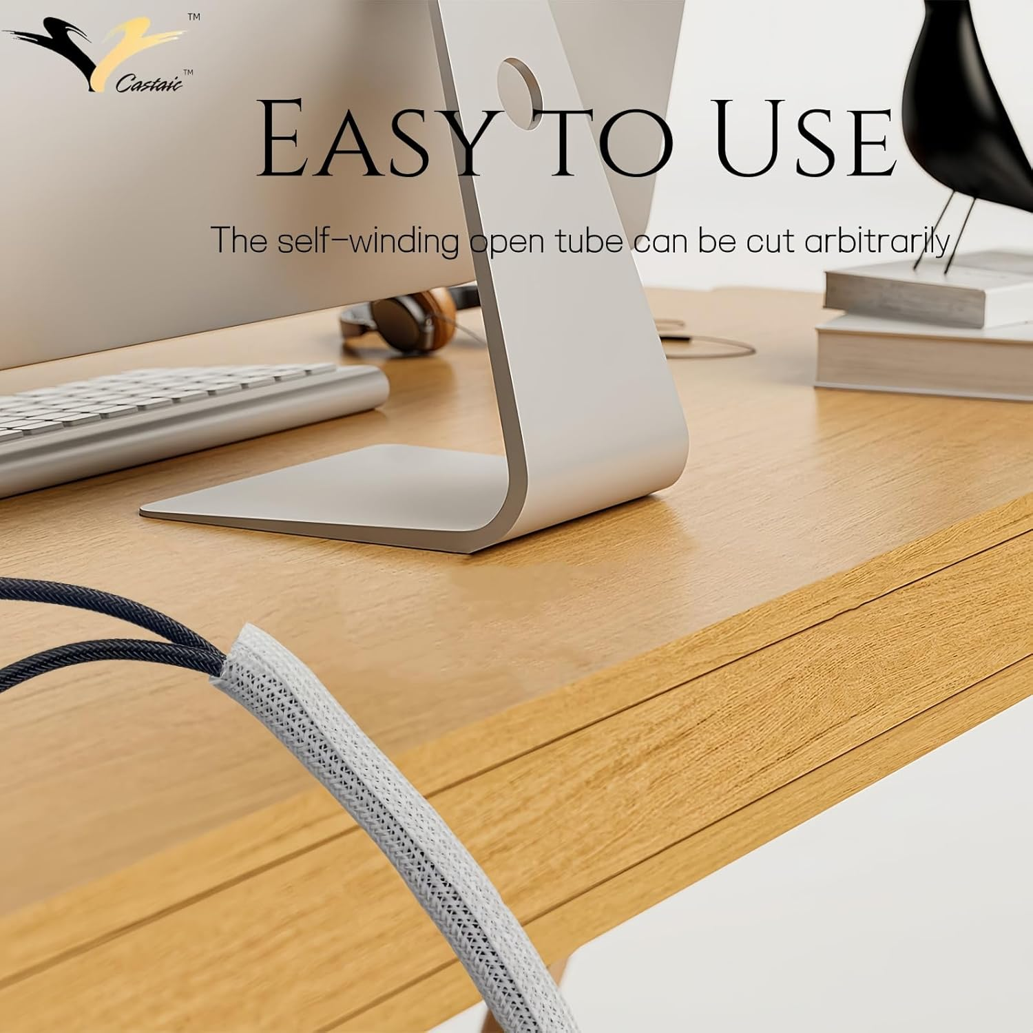 Castaic Cable Organiser, White, 6.6Ft, 1/2'' image number 5