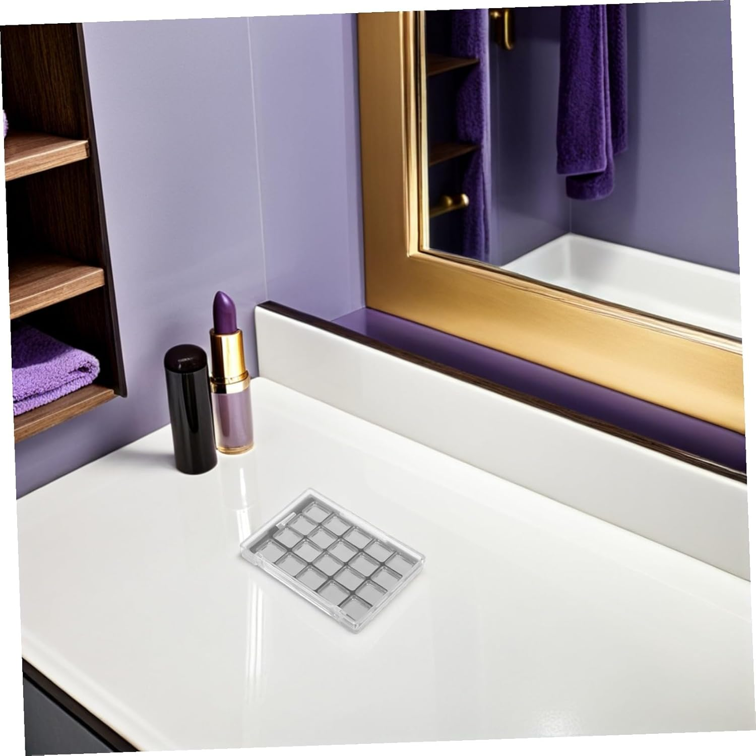 WESIEVYA Palette Organizer Empty Magnetic Eyeshadow Palette Magnetic Eye Shadow Disk Empty Eyeshadow Container Makeup Mixing Plate Household Tray Palatte Transparent image number 4