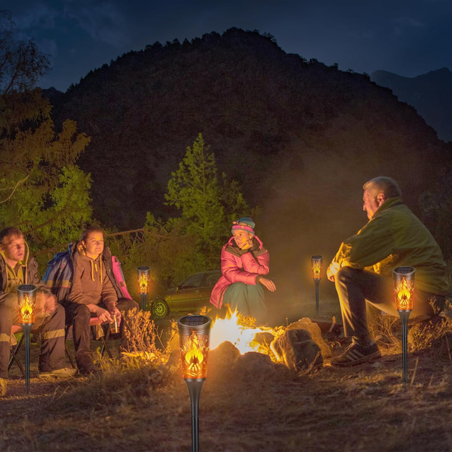 Toodour Solar Lights Outdoor, 6 Pack Solar Torch Lights with Flickering Flame, IP65 Waterproof Yard Lights Landscape Decoration Lighting for outside Garden Lawn Pathway Patio Decorations image number 1