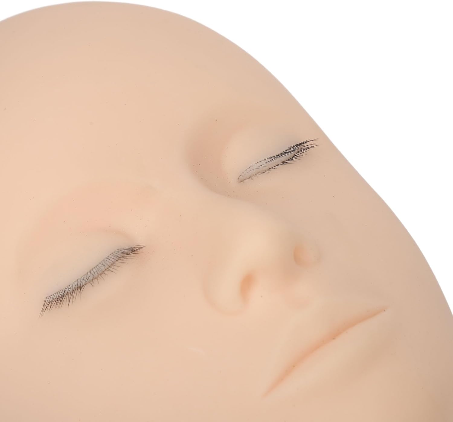 Lash Mannequin Head 3 Layers Safe Soft Silicone, High Simulation Makeup Practice Head for Salon Massage Training, 3 Layer Lash Mannequin Head, Eyelash Mannequin Head