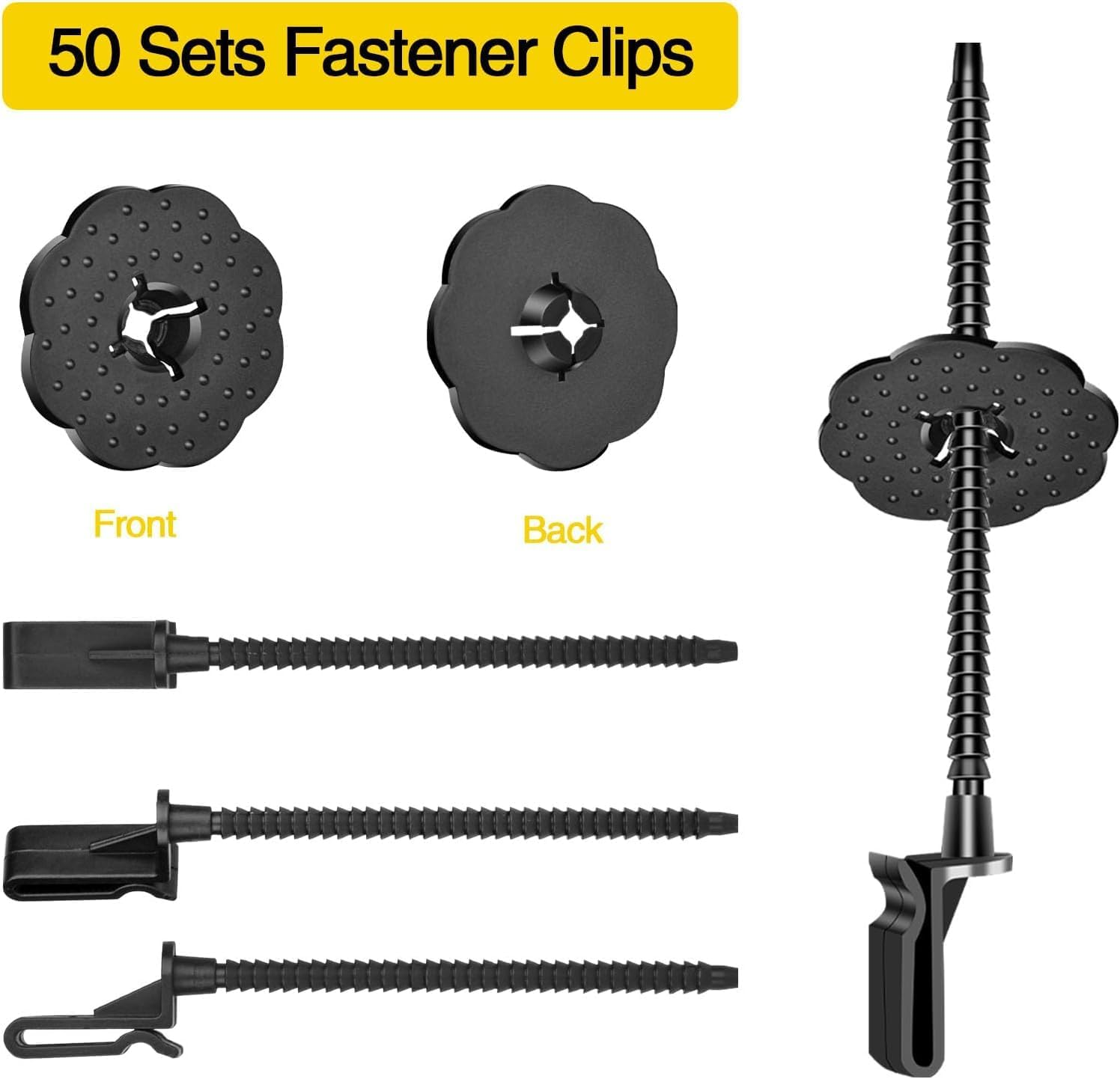 Leanockesa 50 Sets Solar Panel Bird Guard Fastener Clips, Fasteners,Premium Nylon Solar Panel Clips for Attaching Wire Mesh to Solar Panels,Critter Guard Kit