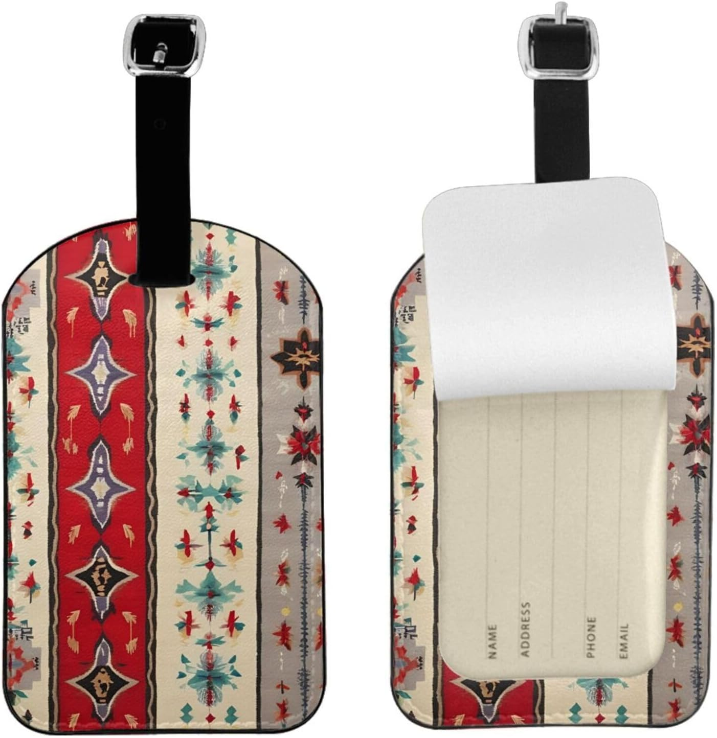 Navaho Style Print Elegant Tag Stylish Tag Luggage Tag 4.3 X 2.76 Inch for Suitcases Travel Bags image number 2