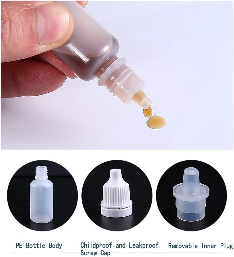 50Pcs 50Ml Plastic Empty Squeezable Dropper Bottles Eye Liquid Dropper Lab Sample Refillable Containers with Childproof Cap image number 4