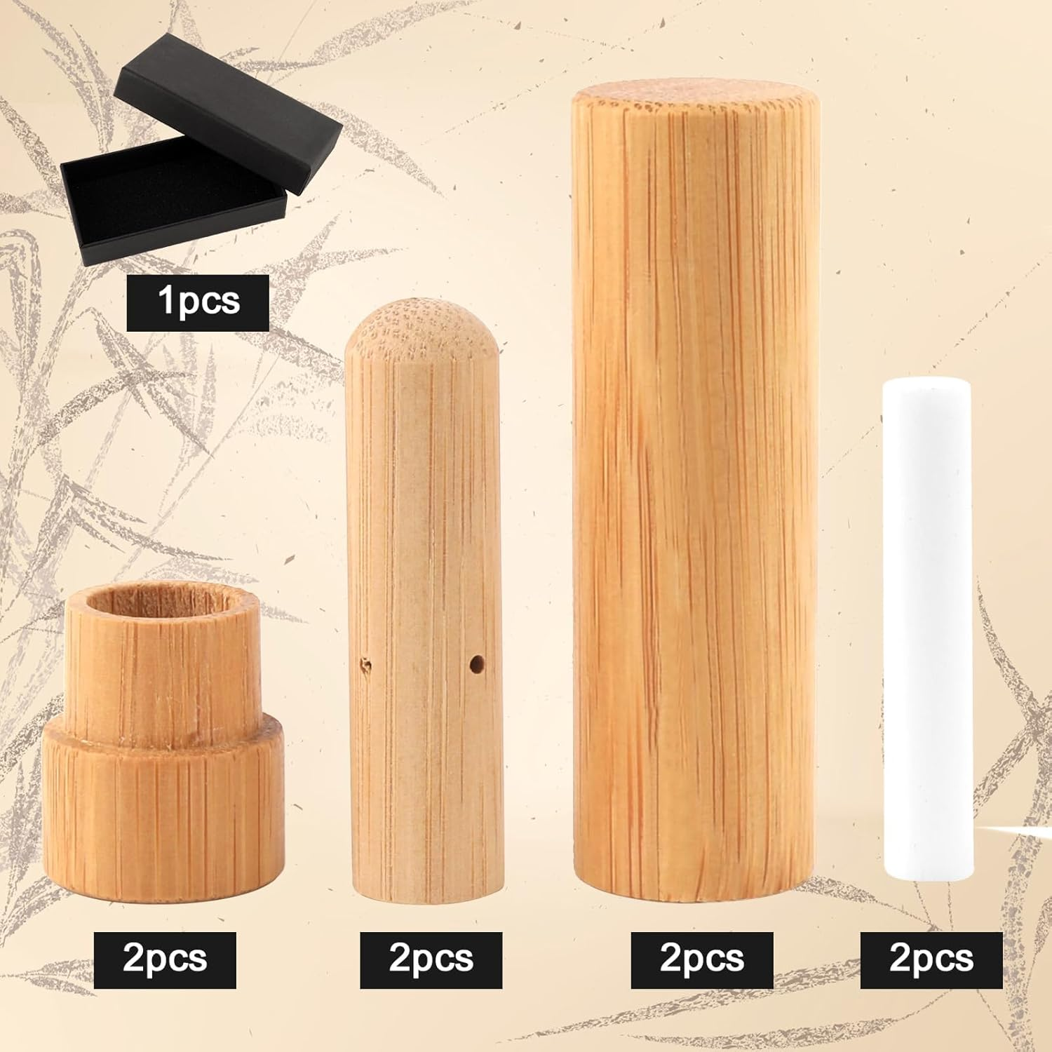 2 Pack Bamboo Nasal Inhaler Tubes with Cotton Wicks, Portable Personal Essential Oils Holder for Travel, Aromatherapy Diffusers, Waterless Diffuser Oil Diffuser Kit image number 4