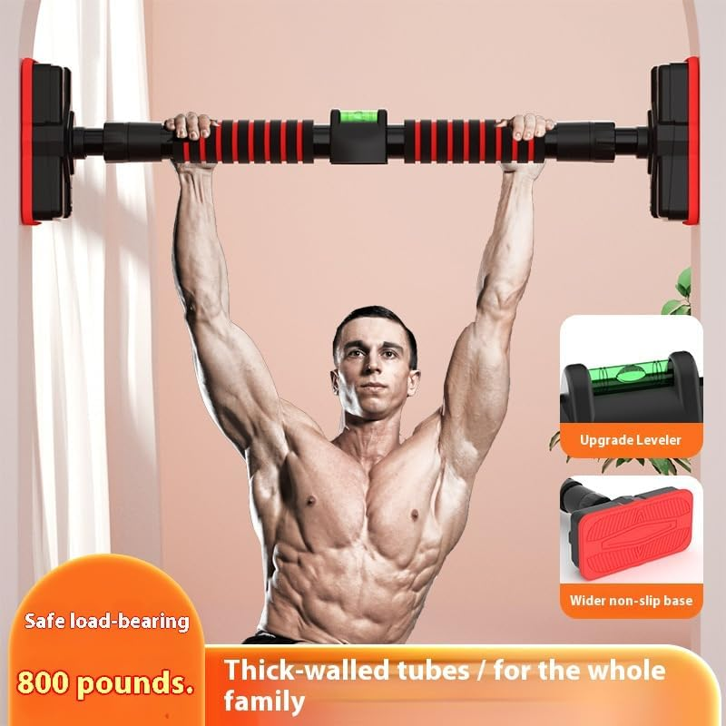 Doorway Pull up Bar with Rings, Pull up Bar for Doorway, Strength Training Chin up Bar without Screws, Adjustable Width Locking Mechanism Pullup Bar with Non-Slip, Doorway Pull up Bar for Home Gym Upper Body Workout image number 5